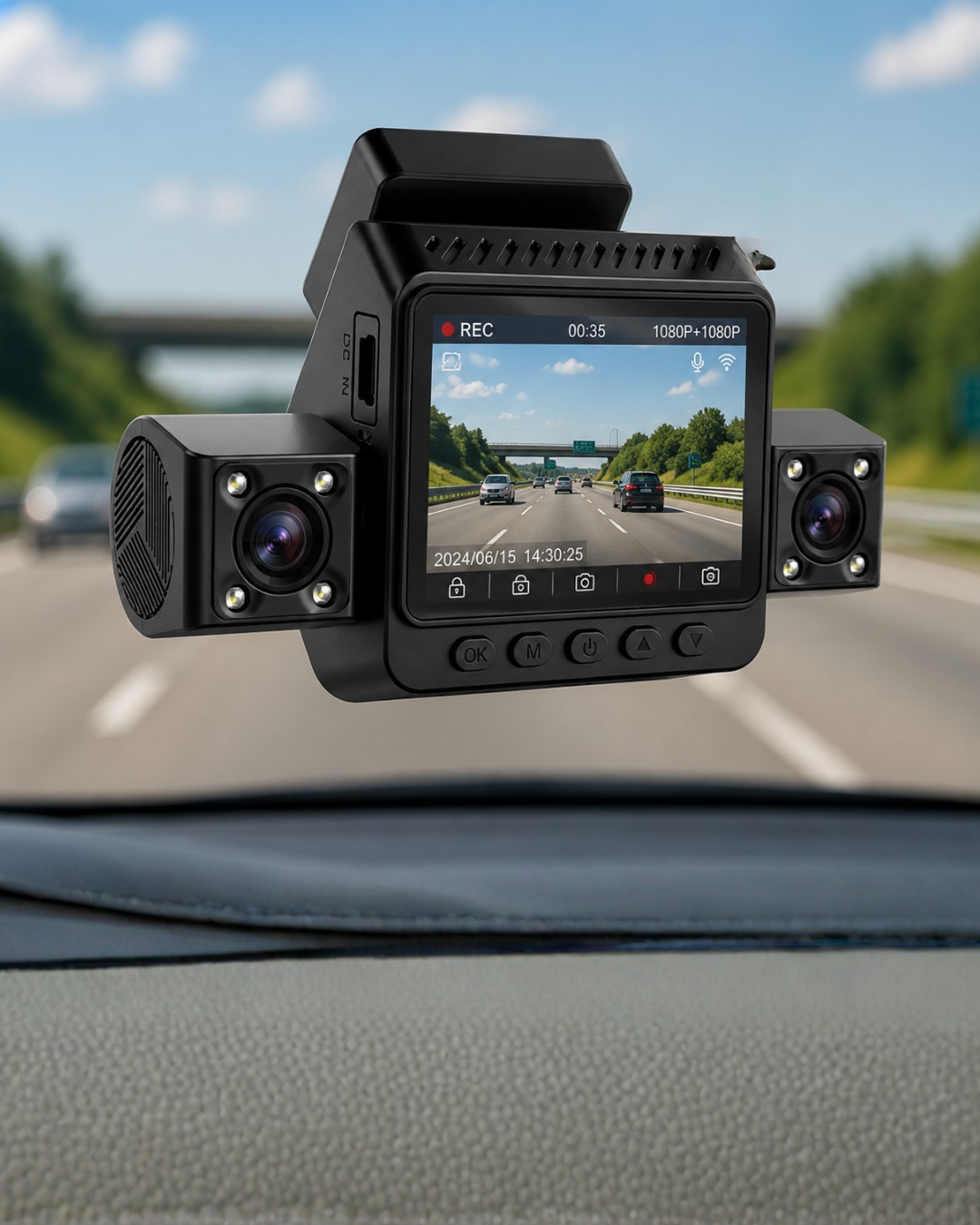 Araç Ön Arka İç Kamera Sistemi Full HD Hareket Sensörlü Kayıt Cihazı - Lisinya