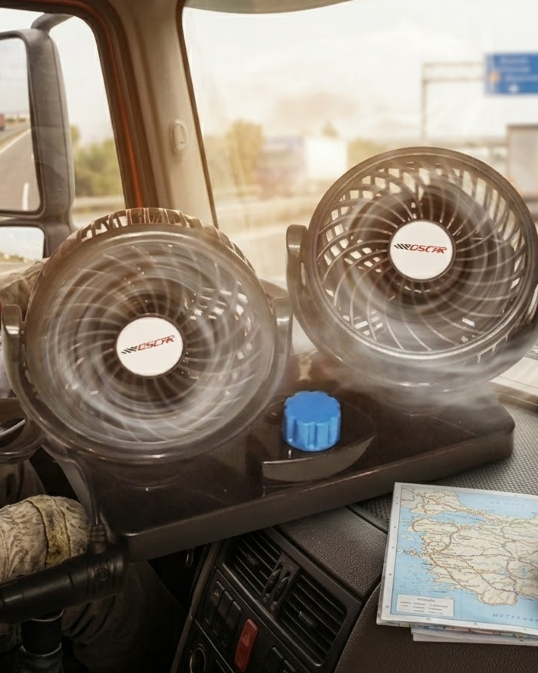 12V Oto Fan Çakmaklık Girişli Ayarlanabilir Başlıklı Araç Vantilatörü - Lisinya
