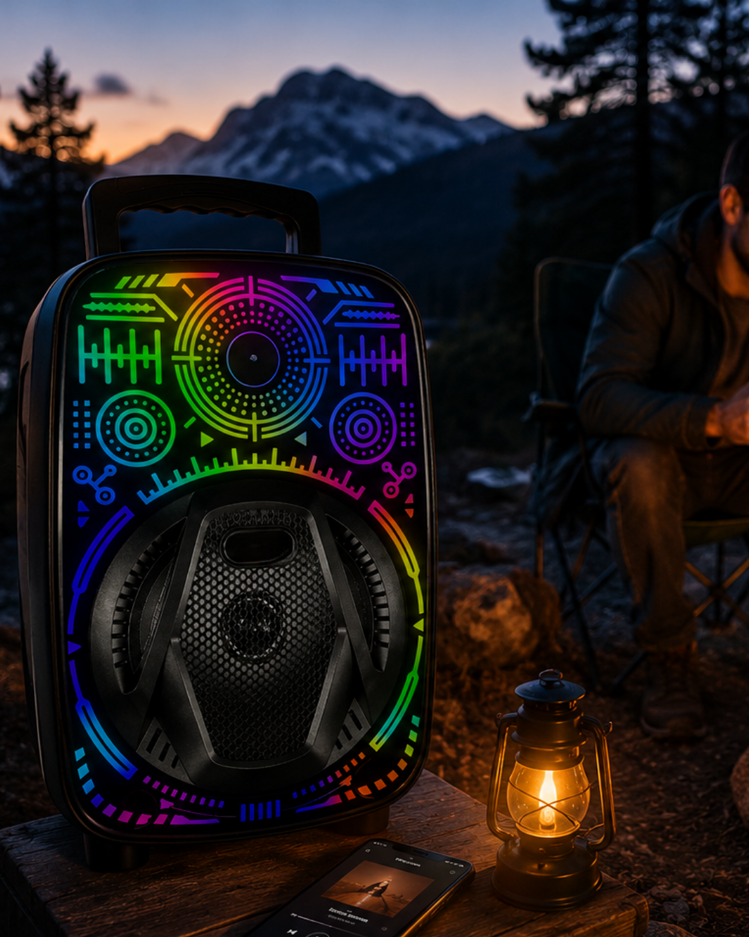 8 İnç Karaoke Hoparlör USB AUX FM Destekli Işıklı Speaker - Lisinya 8 İnç Karaoke Hoparlör USB AUX FM Destekli Işıklı Speaker - Lisinya