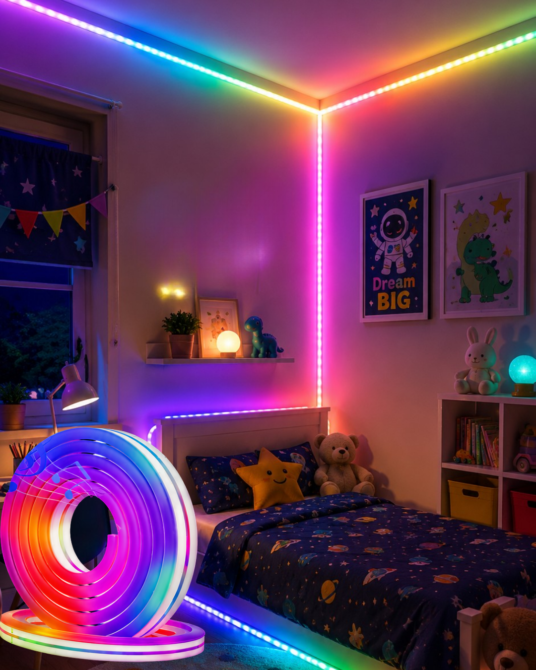 16 Milyon Renk RGB Neon Şerit Led İç ve Dış Mekan Dekor Işığı - Lisinya