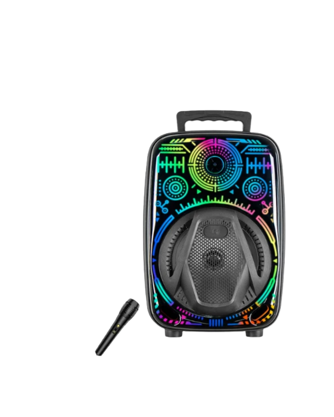 8 İnç Karaoke Hoparlör USB AUX FM Destekli Işıklı Speaker - Lisinya