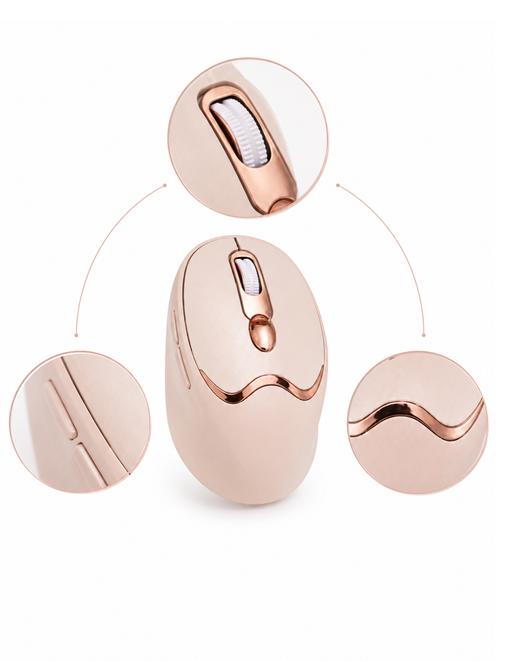 Bluetooth ve 2.4G Destekli Sessiz Kablosuz Mouse Şarjlı Tasarım - Lisinya