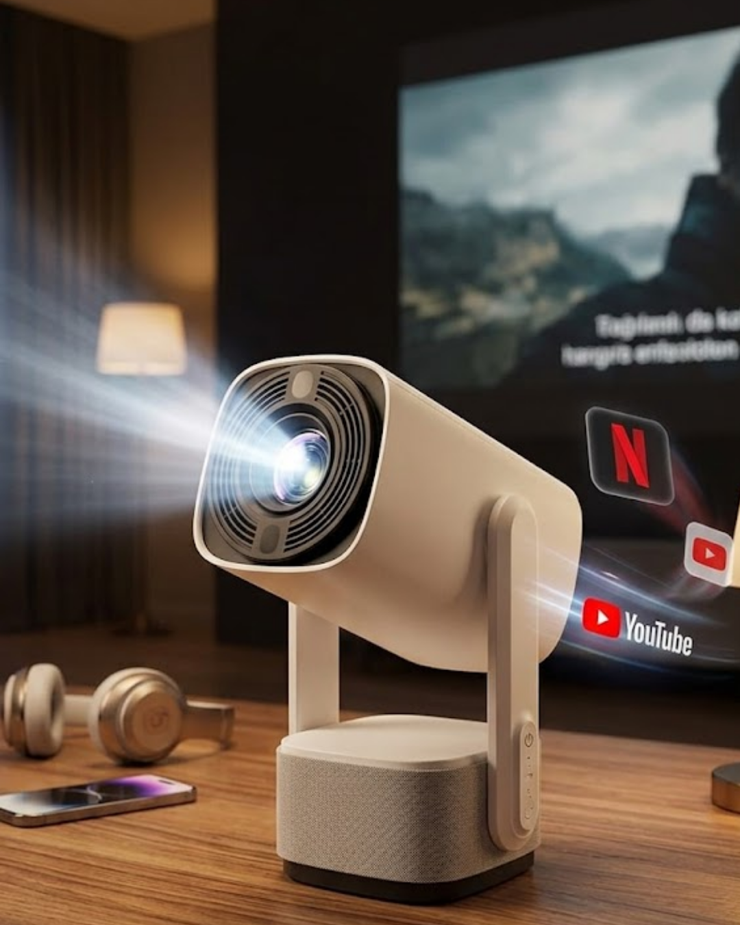 Akıllı Projeksiyon Powerbankli Taşınabilir Sinema Projektörü 4k HD Kaliteli - Lisinya Akıllı Projeksiyon Powerbankli Taşınabilir Sinema Projektörü 4k HD Kaliteli - Lisinya