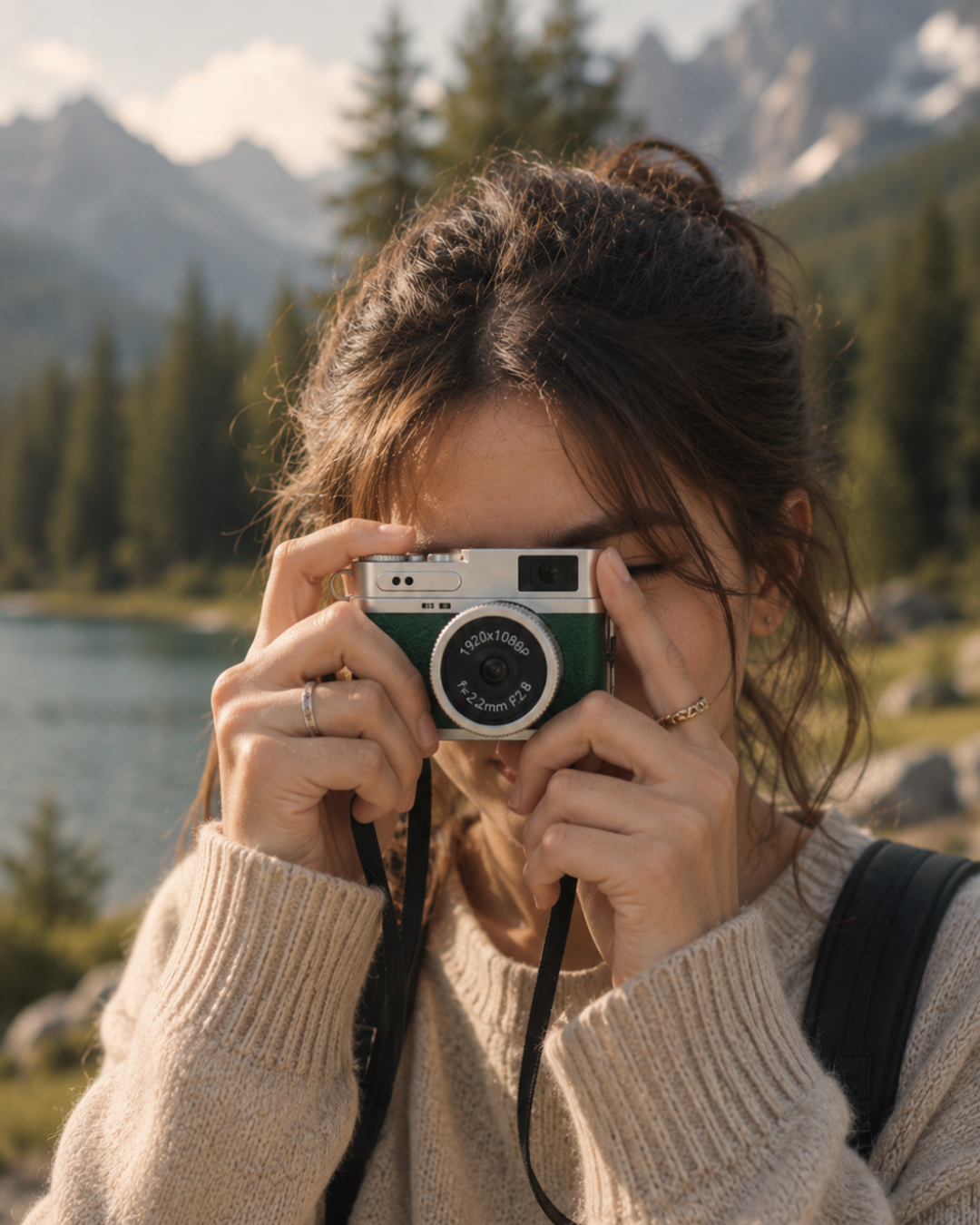 1080P HD Mini Kamera IPS Ekranlı 4K Lens Destekli Taşınabilir Dijital Kamera - Lisinya