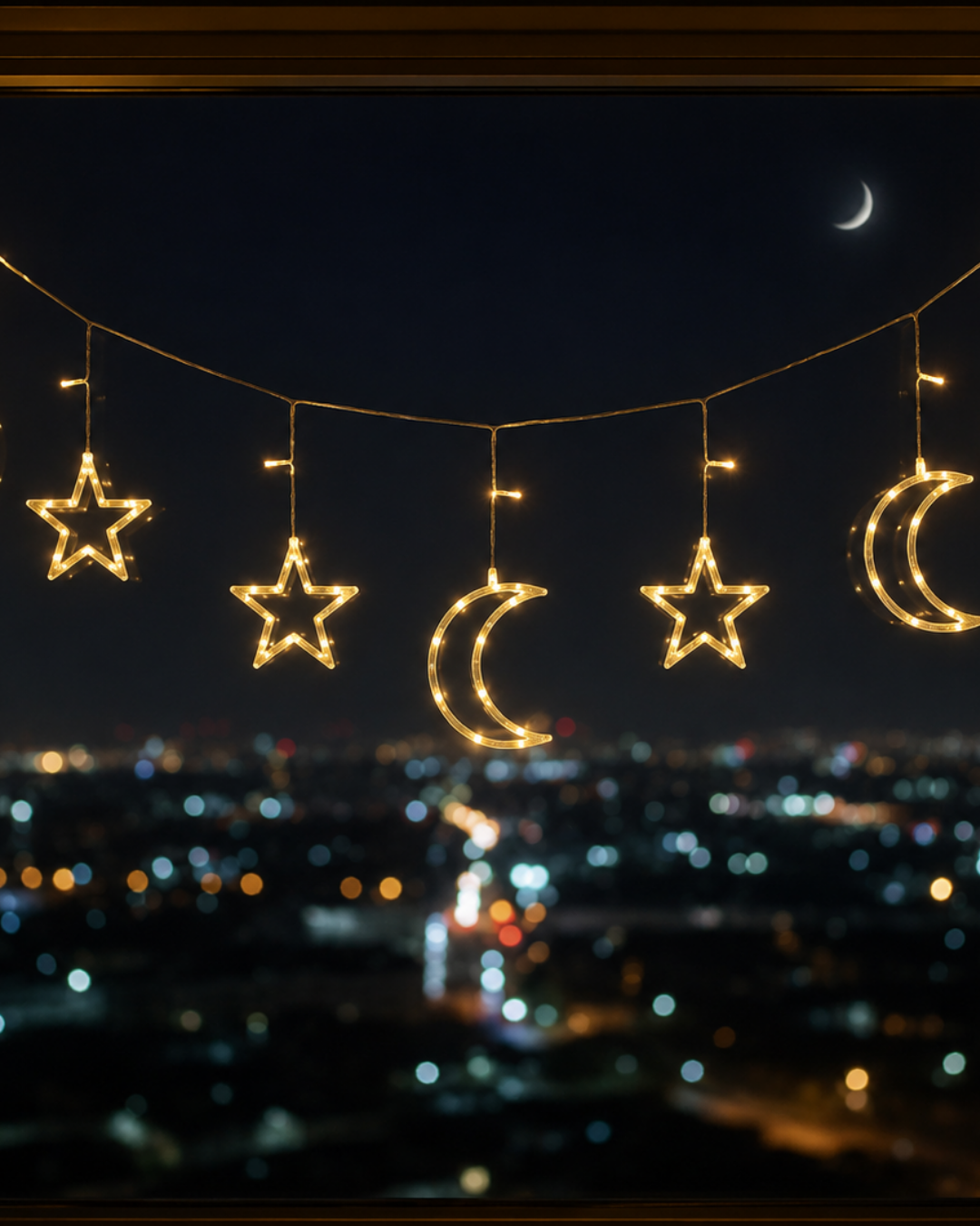 Büyük Ay Yıldız LED Ramazan Süsü Sıcak Beyaz Dekoratif Işık - Lisinya Büyük Ay Yıldız LED Ramazan Süsü Sıcak Beyaz Dekoratif Işık - Lisinya