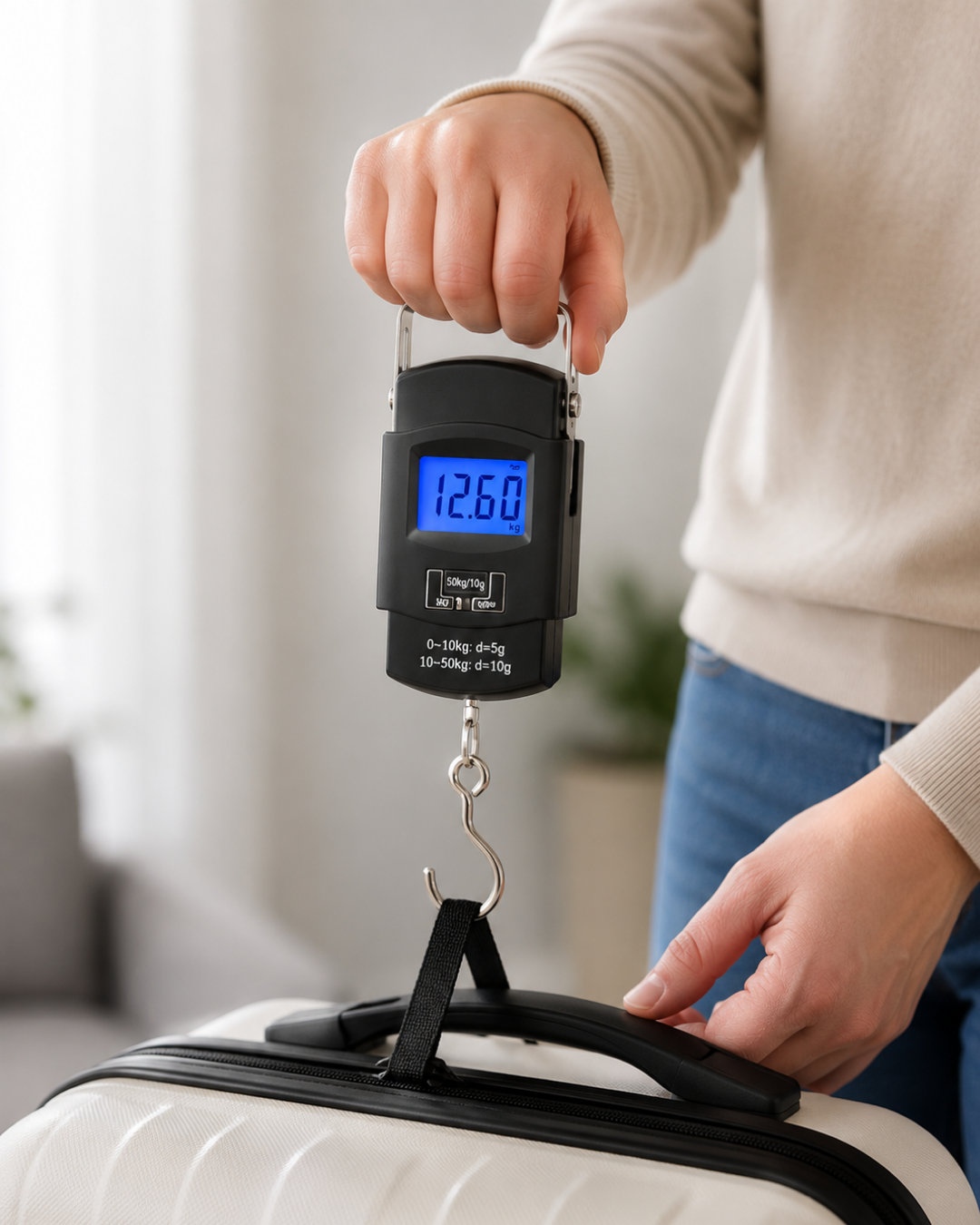 Dijital El Kantarı 50 Kg Hassas LCD Ekranlı Bagaj Tartısı - Lisinya