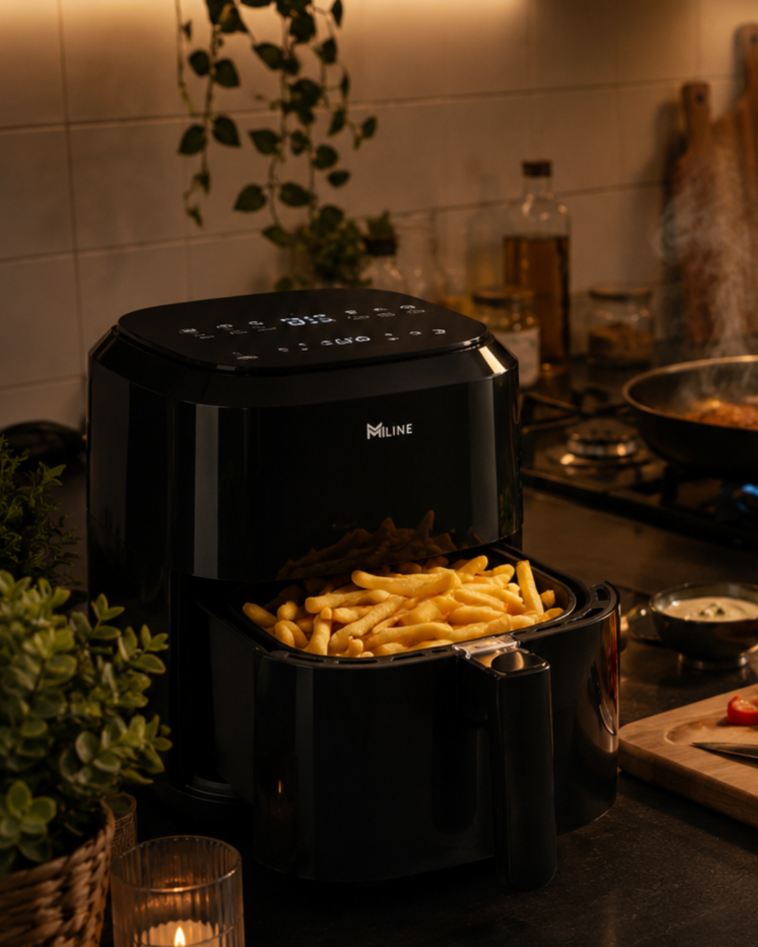 1360W Yağsız Sıcak Hava Fritözü 4 Litre Dokunmatik Air Fryer - Lisinya