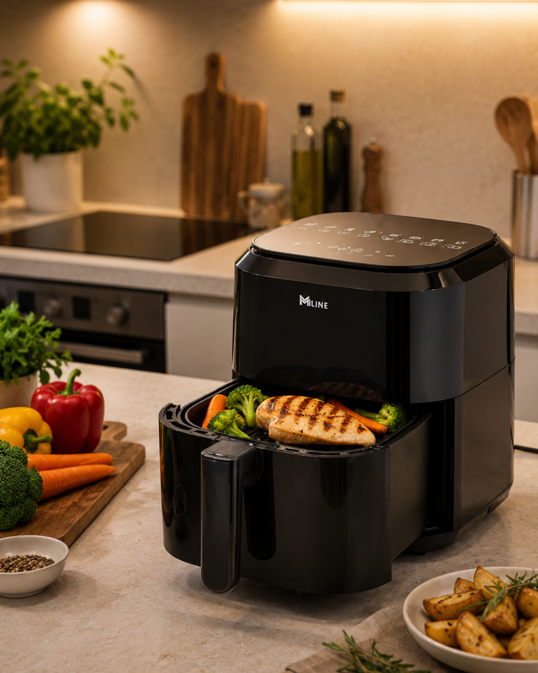 4 Litre Dijital Air Fryer Yağsız Sıcak Hava Fritözü 1360W Güç - Lisinya