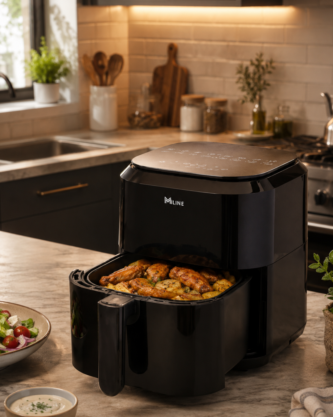Dokunmatik Air Fryer 4 Litre Yağsız Fritöz 1360W Güçlü Pişirme - Lisinya