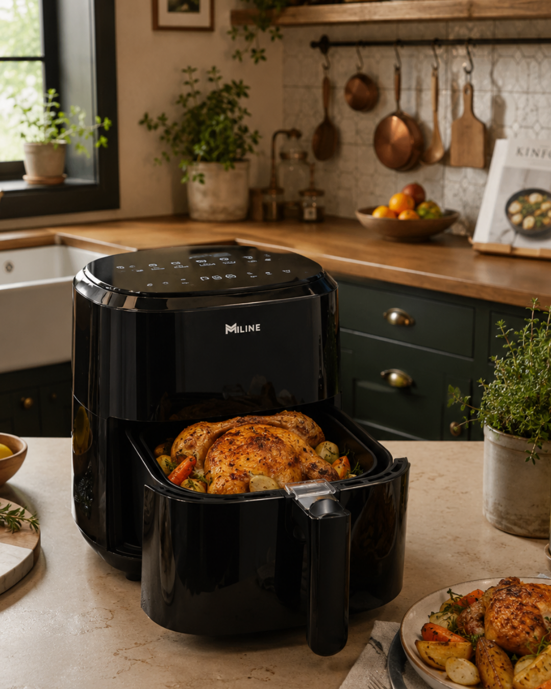 1360W Sıcak Hava Fritözü Dijital 4 Litre Air Fryer Dokunmatik Panel - Lisinya