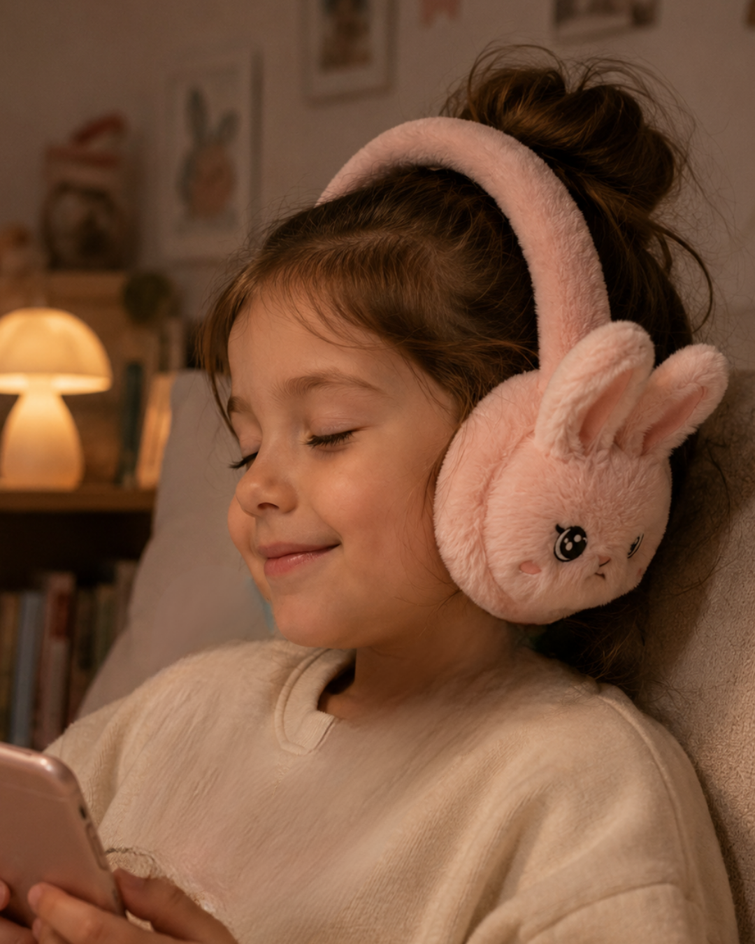 Bluetooth 5.3 Peluş Kulaklık TF Kart Destekli Kablosuz Kulaküstü Kulaklık - Lisinya