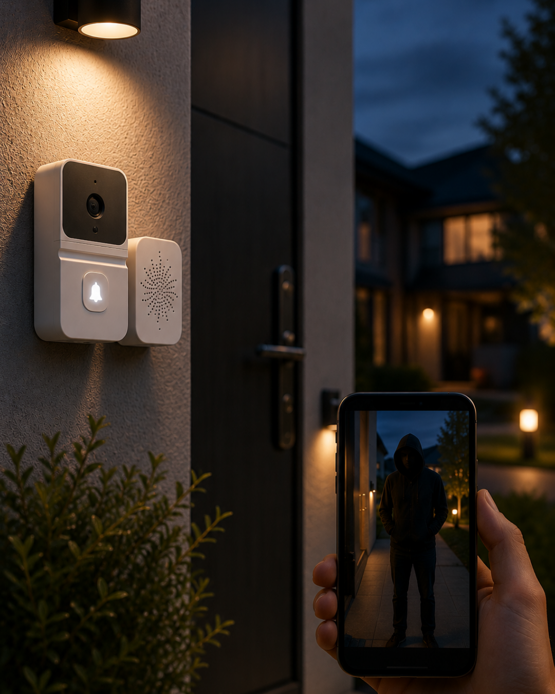 WiFi Akıllı Kapı Zili Gece Görüşlü Kameralı Kablosuz Güvenlik Sistemi - Lisinya WiFi Akıllı Kapı Zili Gece Görüşlü Kameralı Kablosuz Güvenlik Sistemi - Lisinya