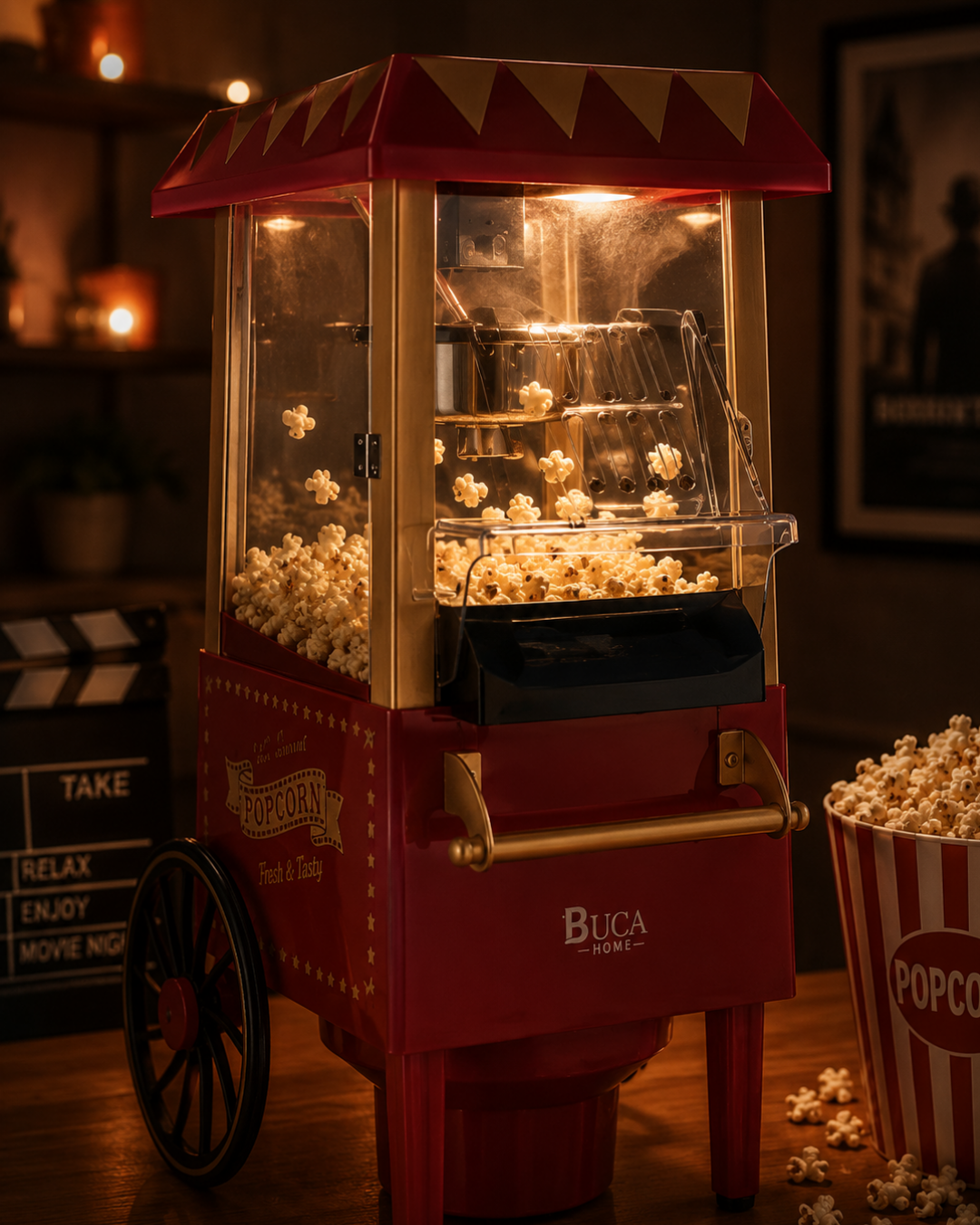 Yağsız Mısır Patlatma Makinesi Sıcak Hava Popcorn Makinesi Nostaljik Tasarım - Lisinya