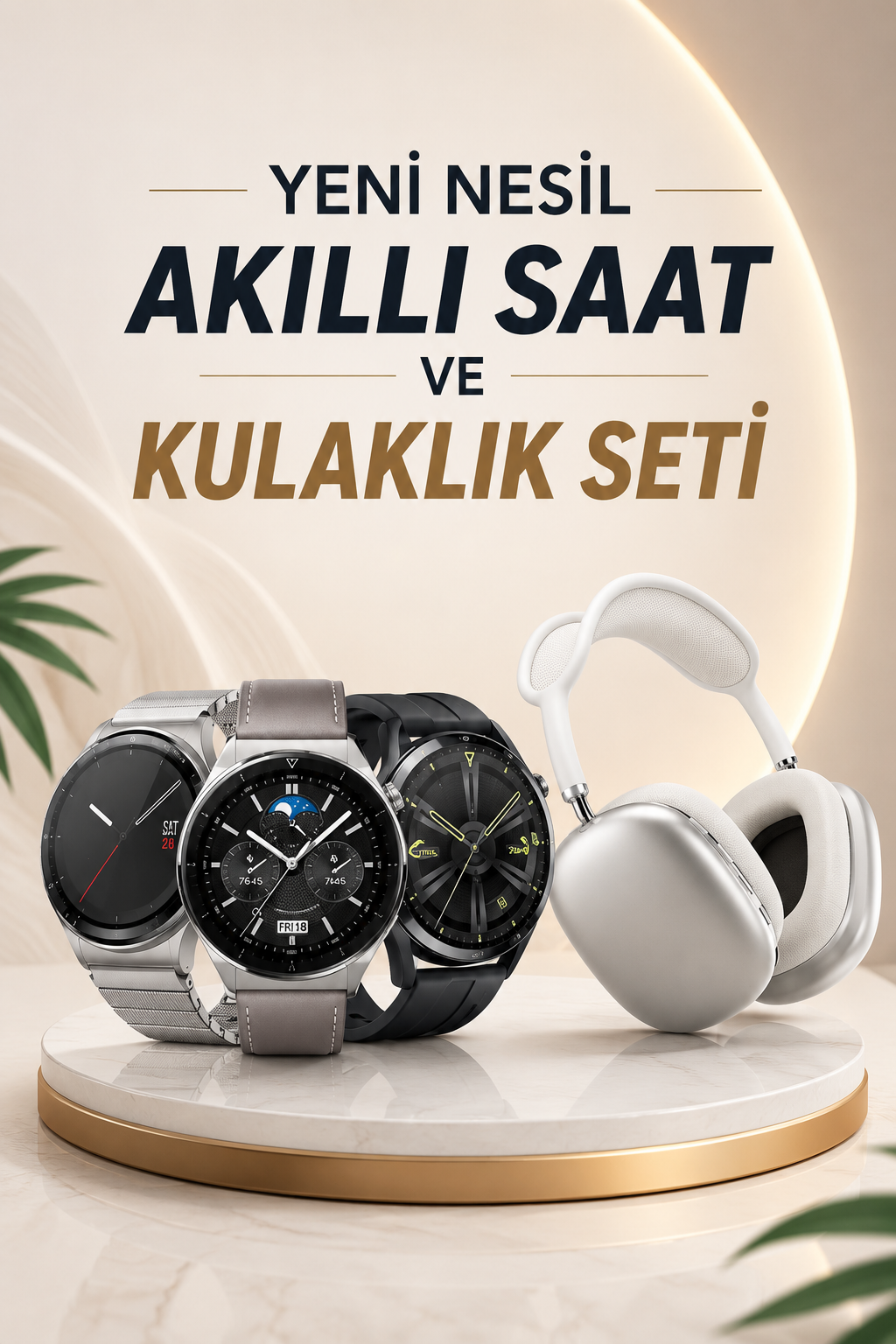 Yeni Nesil Sesli Görüşme Akıllı Saat ve Powerbank Çoklu Şarj Girişli Bluetooth Kulaklık Nabız Ölçer - Lisinya