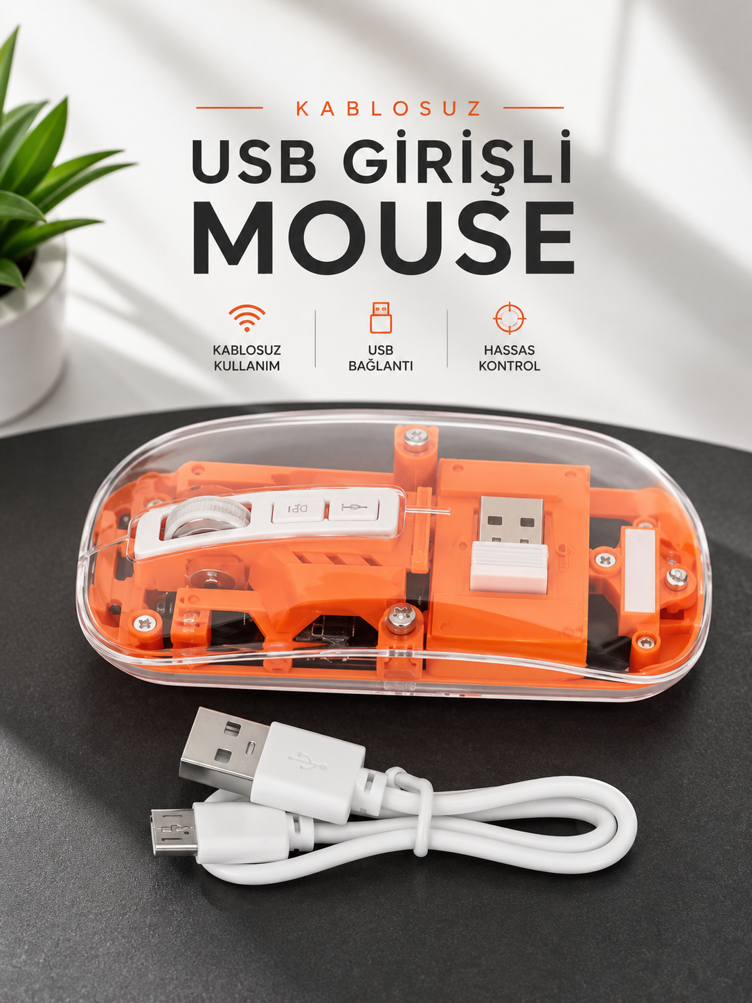 Fare Mouse Çift Modlu Kablosuz Bağlantılı 2.4GHz Destekli - Lisinya