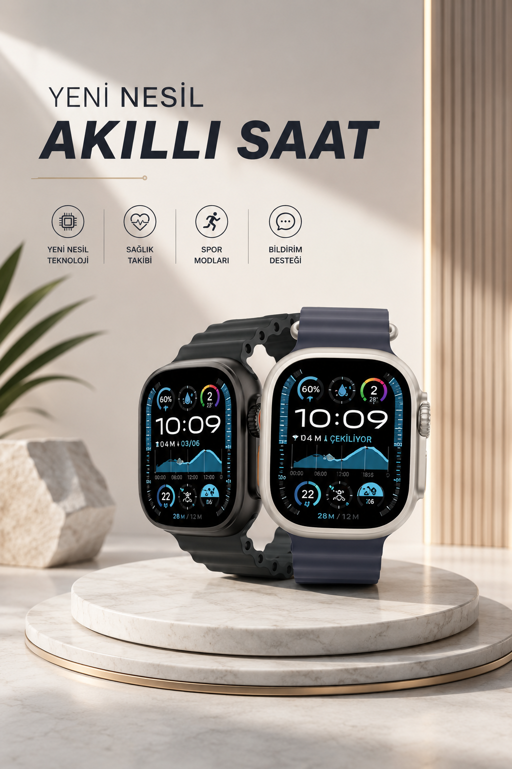 Akıllı Saat Sesli Görüşme Titreşimli GPS Bağlantısı Müzik Dinleme Sosyal Medya Bildirimleri - Lisinya