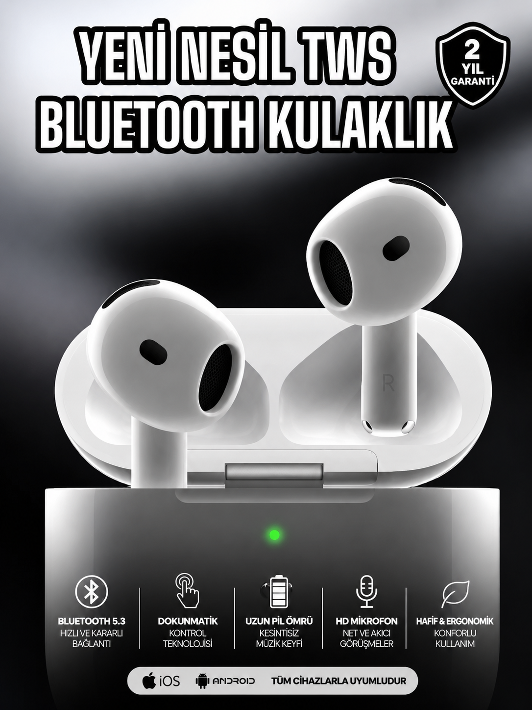 Kablosuz Bluetooth Kulaklık TWS ANC Özelliği Yüksek Ses Kaliteli - Lisinya