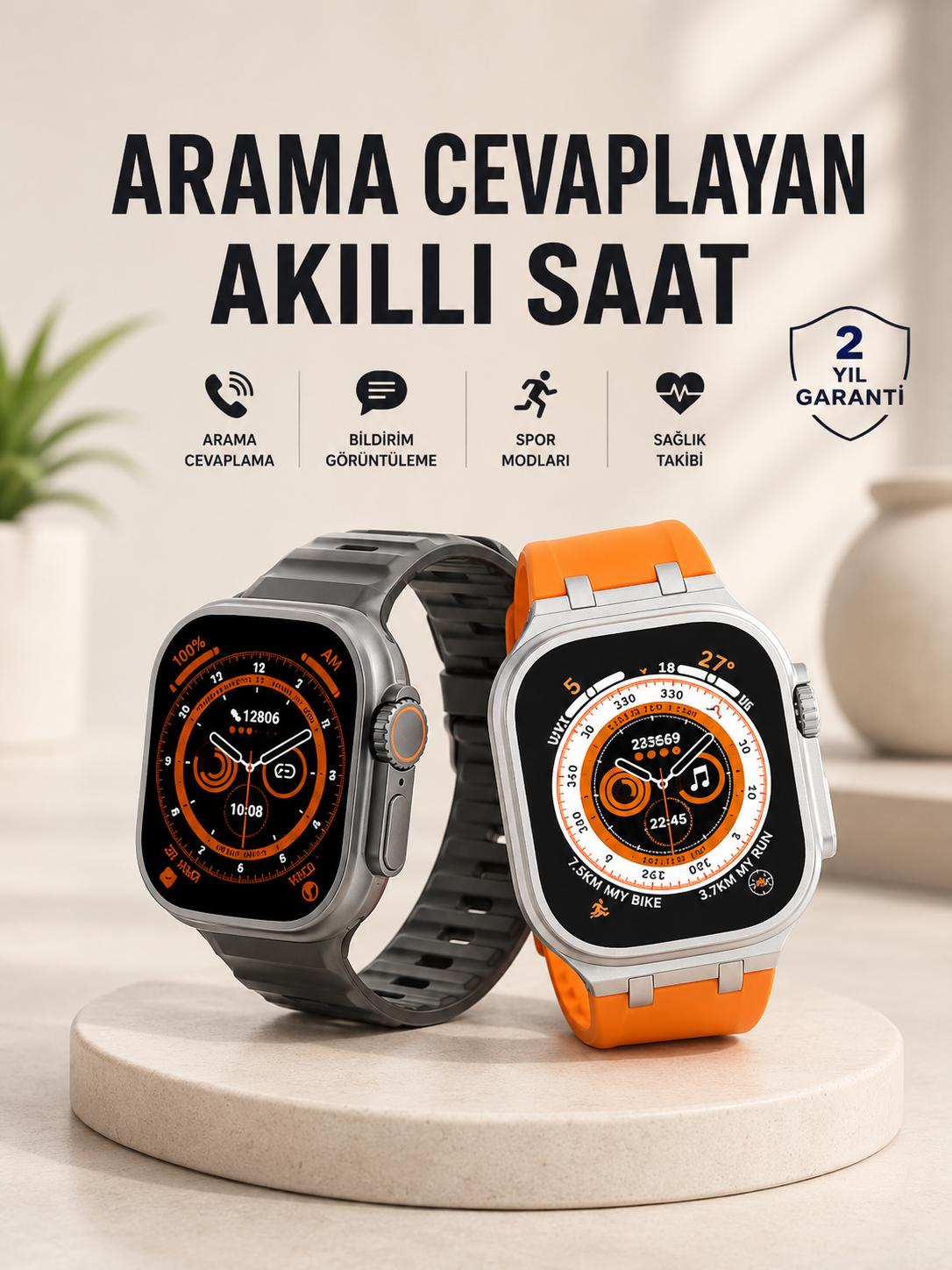 Akıllı Saat GPS, Sağlık Ve Uyku Takibi Arama Cevaplayan Bluetooth Bağlantılı - Lisinya