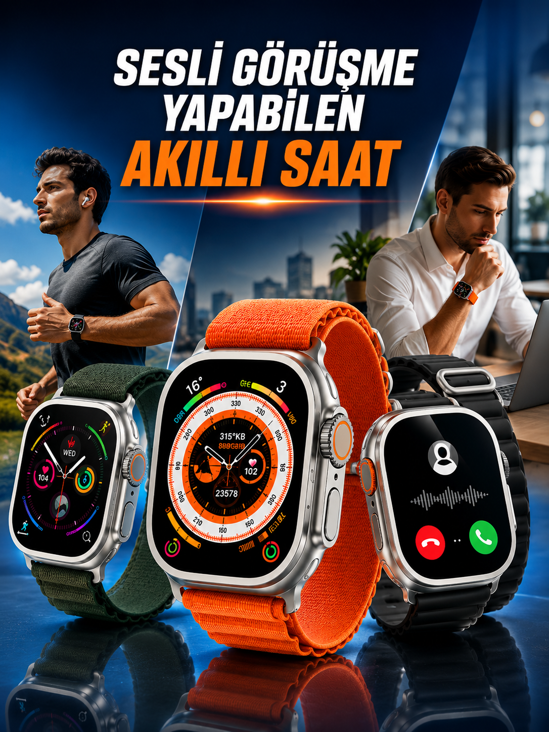 Yeni Nesil Akıllı Saat Nabız Ölçer Sağlık Ölçer ve Kalori Ölçer Uyku Takibi NFC Özelliği - Lisinya