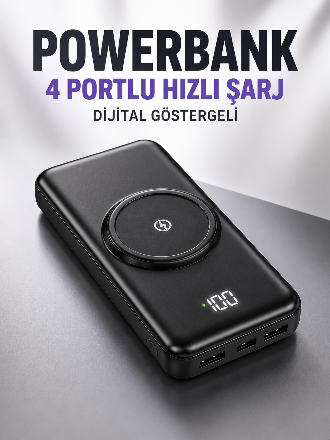10.000 Mah Powerbank 4 Portlu Hızlı Şarj Dijital Göstergeli - Lisinya 10.000 Mah Powerbank 4 Portlu Hızlı Şarj Dijital Göstergeli - Lisinya