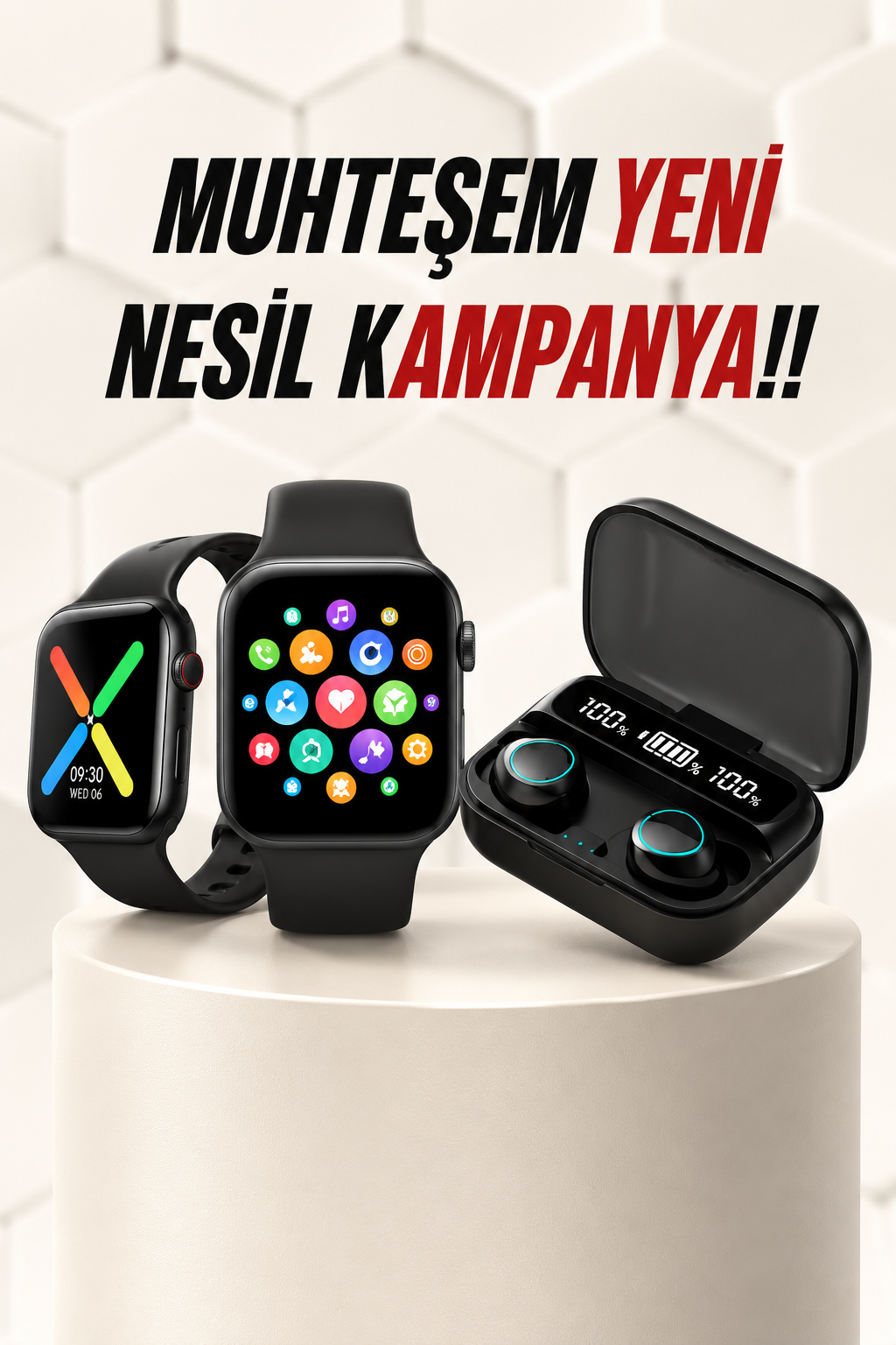 Kaliteli Akıllı Saat ve Kaliteli Bluetooth Kulaklık ANC Özelliği Uzun Pil Ömrü - Lisinya