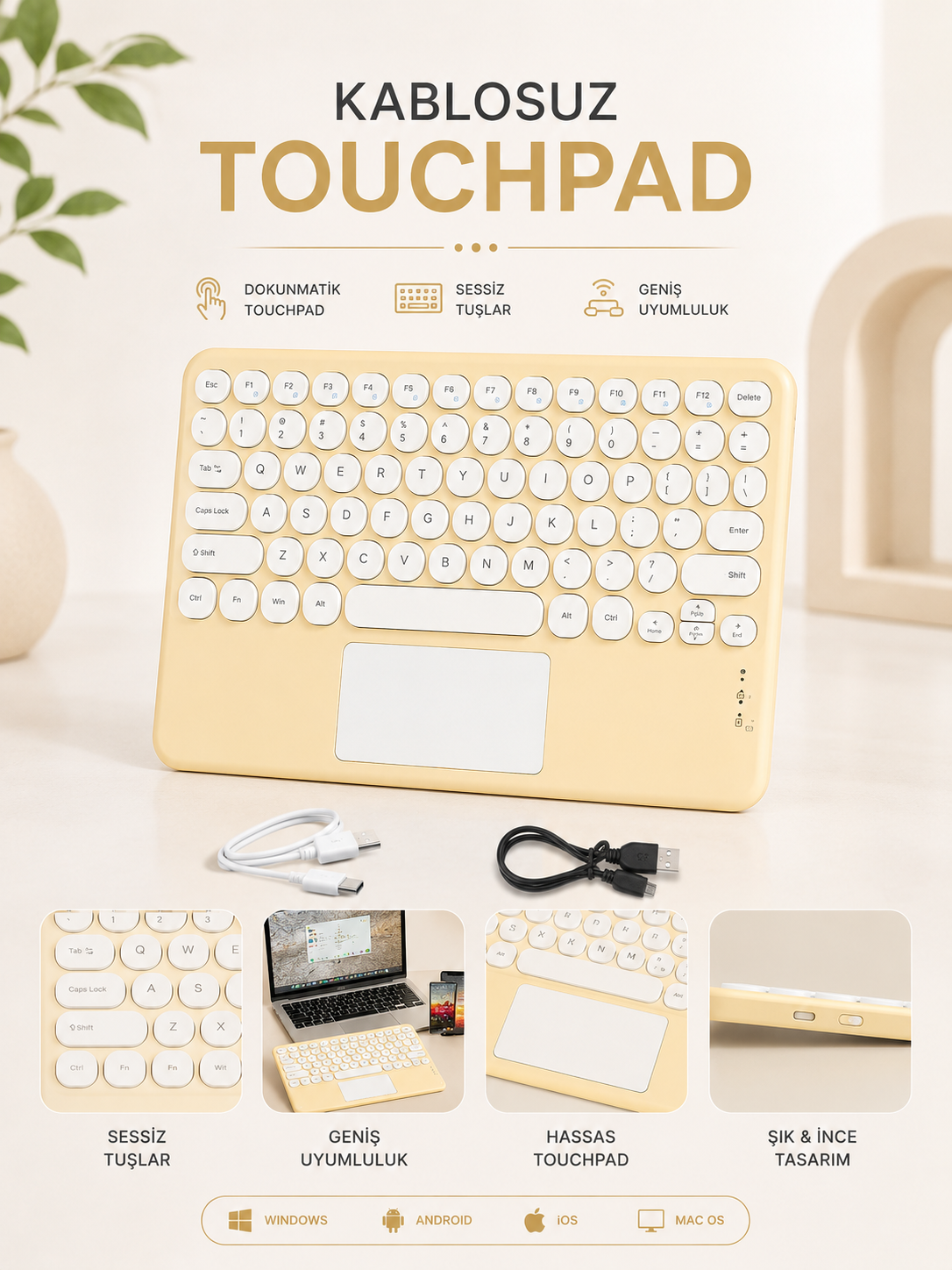 KABLOSUZ TOUCHPAD TÜM CİHAZLARLA UYUMLU - Lisinya