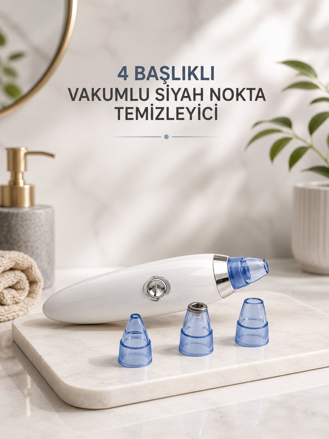 Yeni Nesil Vakumlu Pilli Siyah Nokta ve Yüz Temizleme Cihazı 4 Başlıklı - Lisinya