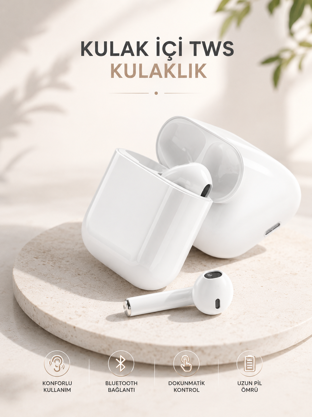 Yeni Nesil HD Ses ve Dokunmatik Kontrol Akıllı ve Şık Bluetooth Kulaklık - Lisinya
