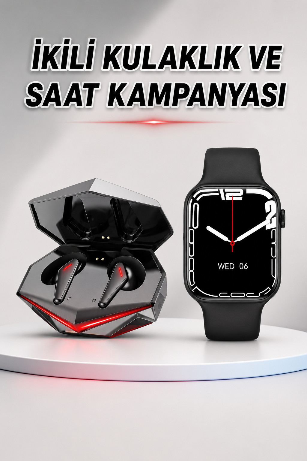 İkili Set Dev Kampanya Ucuz Kulaklık Ucuz Akıllı Saat Gürültü Önleyici Uzun Pil Ömrü - Lisinya