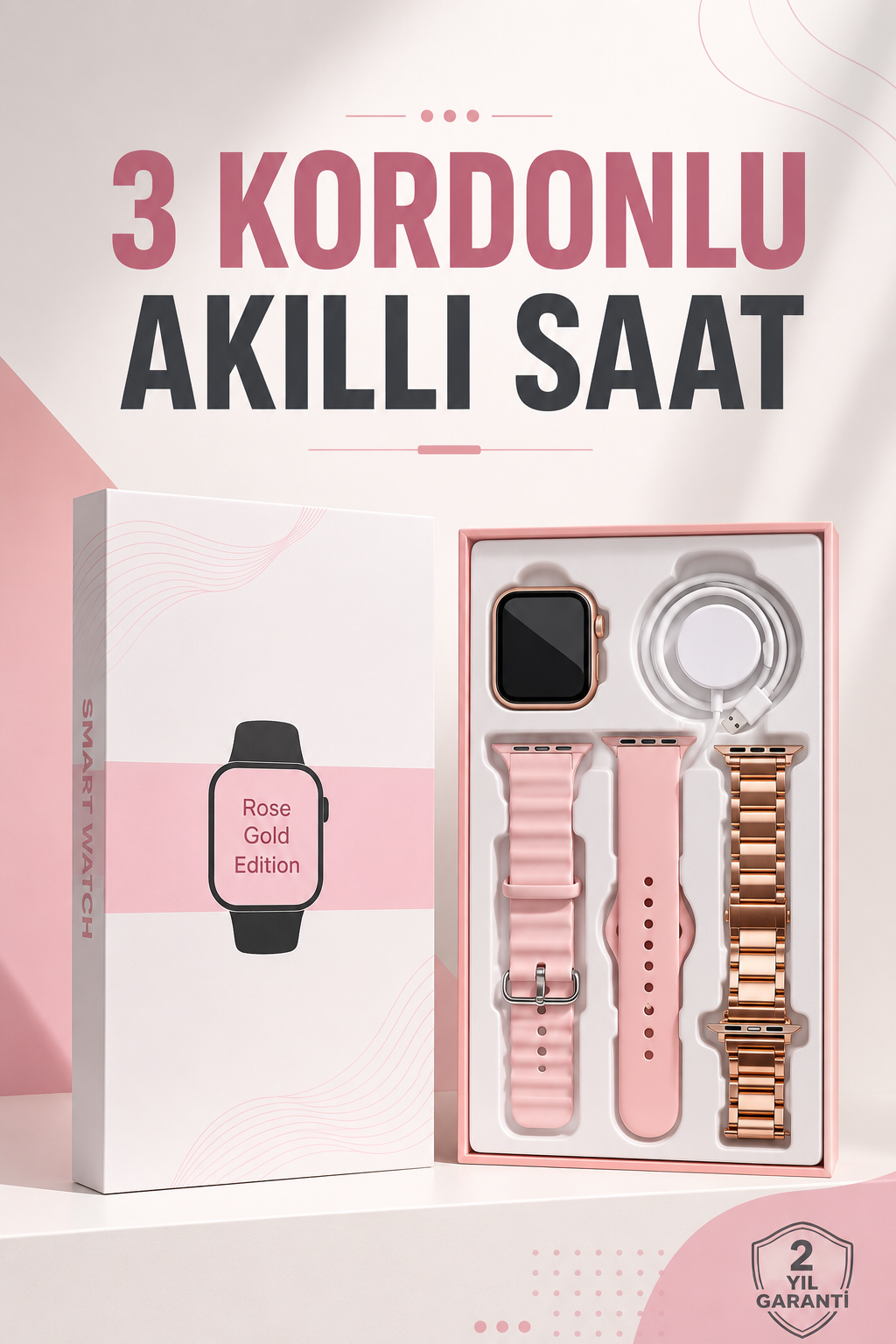 Akıllı Saat Amoled Ekran 3 Kordonlu Aksesuar Hediyeli Sesli Görüşme - Lisinya