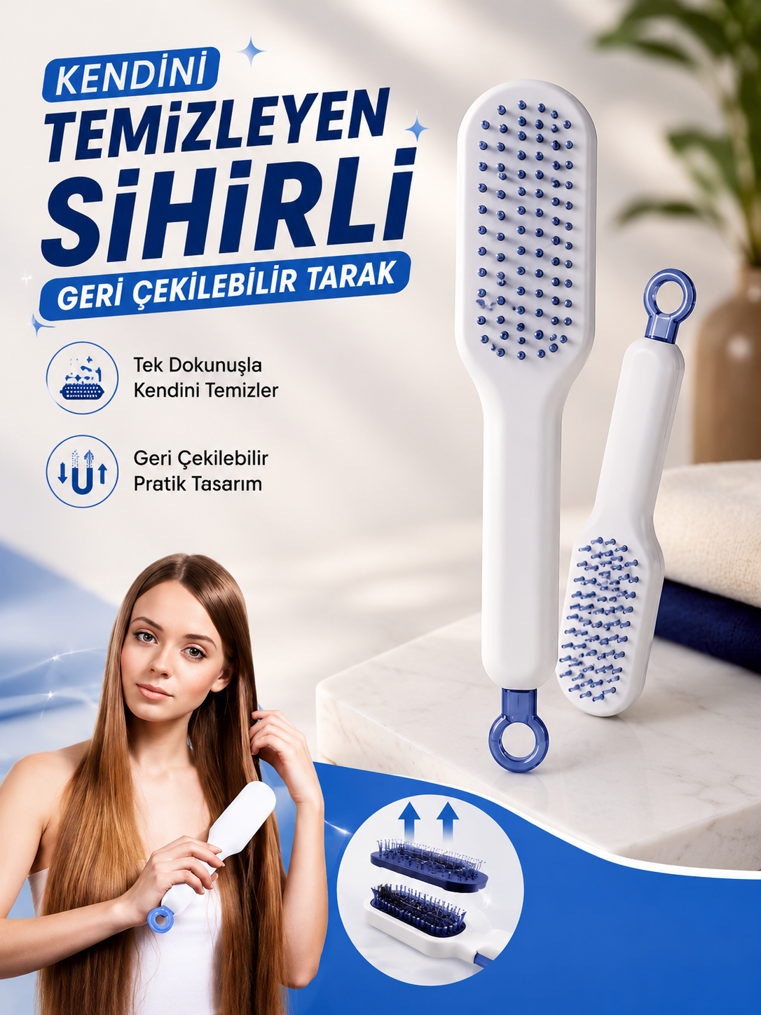 Kendini Temizleyen Tarak Fırça Geri Çekilebilir Evcil Hayvana Uygun Sıkı Dişli - Lisinya Kendini Temizleyen Tarak Fırça Geri Çekilebilir Evcil Hayvana Uygun Sıkı Dişli - Lisinya