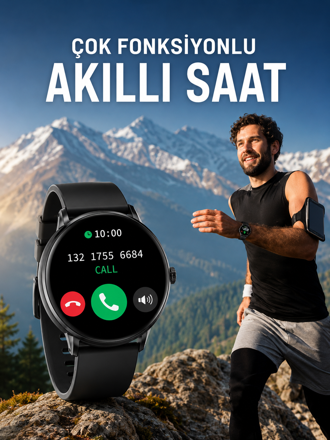 Akıllı Saat Çok Fonksiyonlu Sesli Görüşme NFC Uyumlu Amoled Ekran - Lisinya