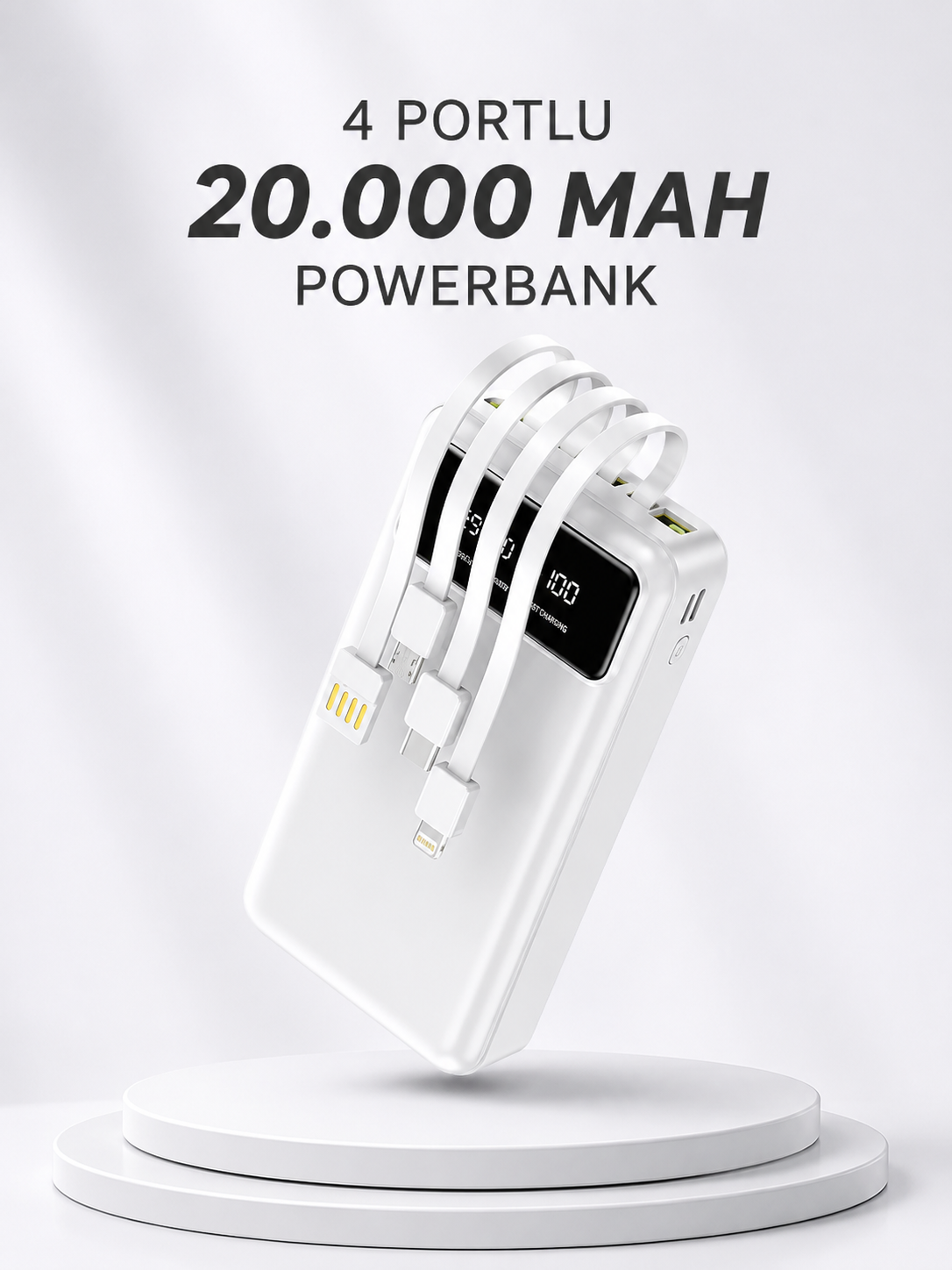 Powerbank Şarj Cihazı 4 Çıkışlı 20.000 MAH Powerbank Kompakt Yüksek Kapasiteli Hızlı Şarj - Lisinya Powerbank Şarj Cihazı 4 Çıkışlı 20.000 MAH Powerbank Kompakt Yüksek Kapasiteli Hızlı Şarj - Lisinya