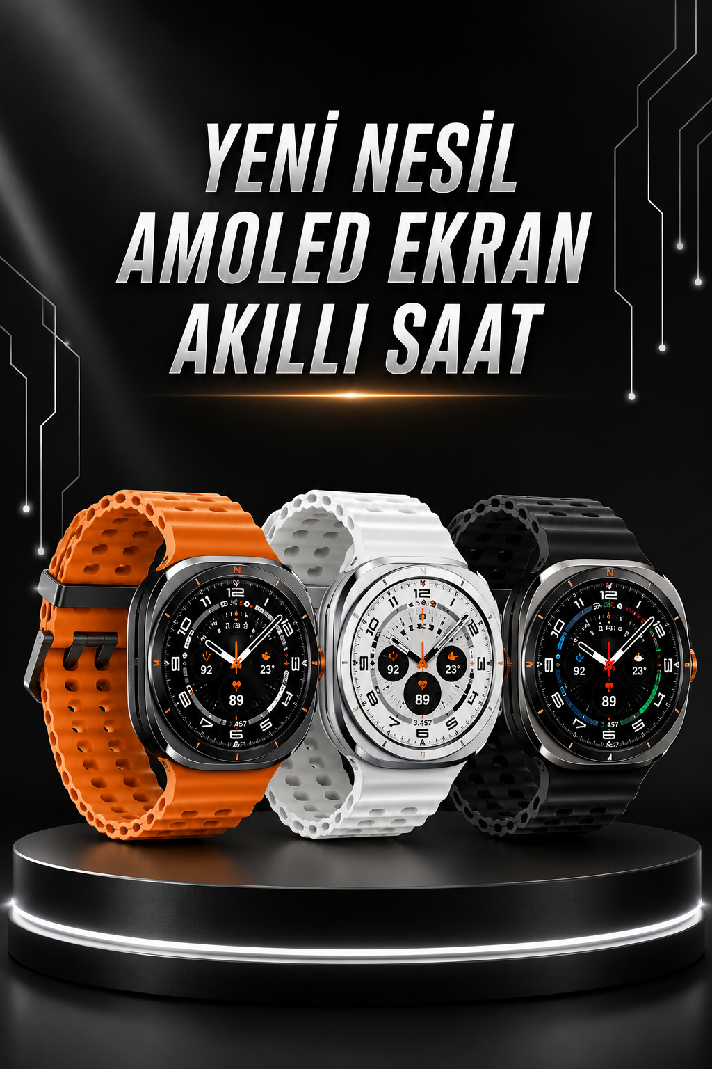 Akıllı Saat Müzik Dinleme Nabız Ölçer NFC ve GPS Uyumlu Sesli Asistan - Lisinya