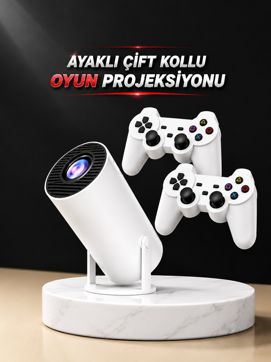 Projeksiyon Cihazı Video Oyun Konsolu Projektör Taşınabilir Ayaklı Çift Kollu 4K Çözünürlüklü - Lisinya Projeksiyon Cihazı Video Oyun Konsolu Projektör Taşınabilir Ayaklı Çift Kollu 4K Çözünürlüklü - Lisinya
