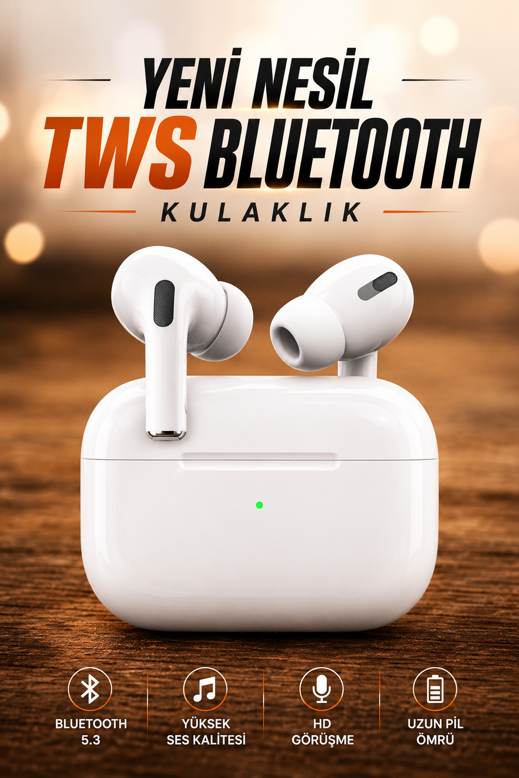 Dokunmatik Kontrollü Kablosuz Kulaklık iOS ve Android Uyumlu - Lisinya Dokunmatik Kontrollü Kablosuz Kulaklık iOS ve Android Uyumlu - Lisinya