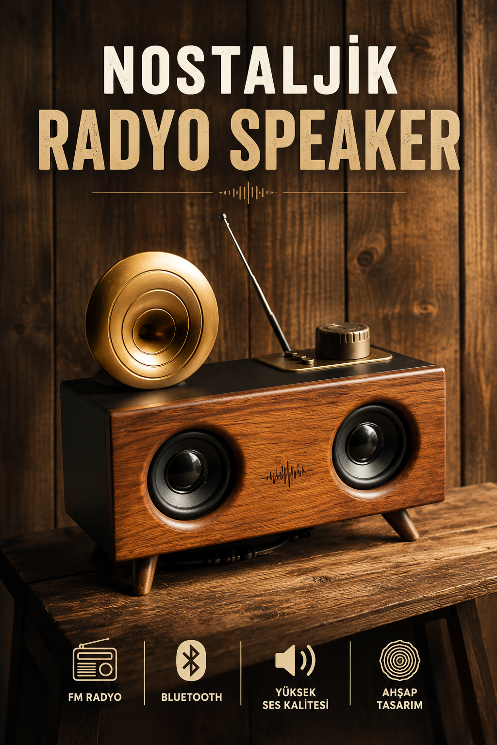 Nostaljik Görünümlü Bluetooth Bağlantılı Speaker - Lisinya