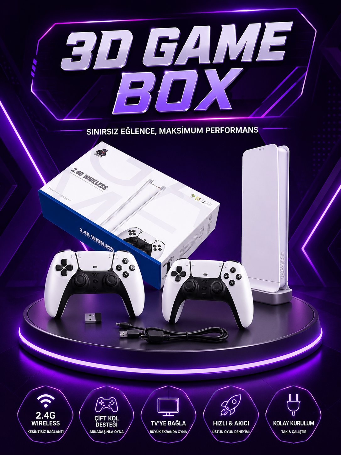20.000 Yüklü Oyunlu Kablosuz Retro Oyun Konsolu 4K Destekli - Lisinya 20.000 Yüklü Oyunlu Kablosuz Retro Oyun Konsolu 4K Destekli - Lisinya
