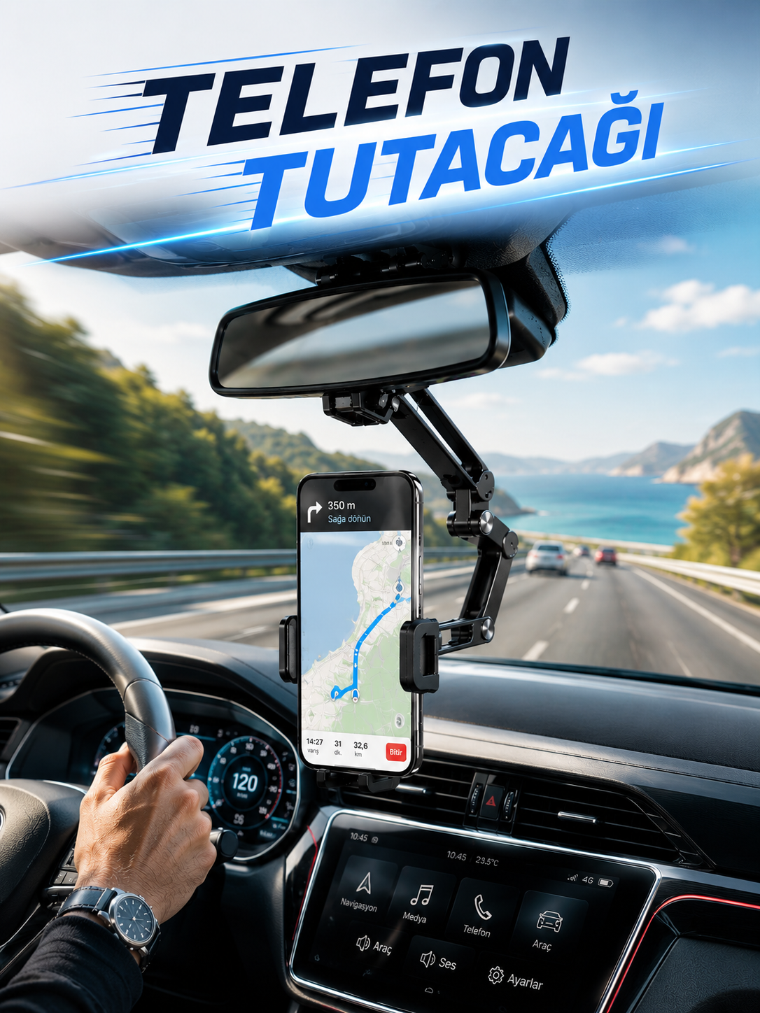 Dikiz Aynasına Monte Telefon Tutucu Katlanabilir Ayarlanabilir Araç İçi Telefon Standı - Lisinya Dikiz Aynasına Monte Telefon Tutucu Katlanabilir Ayarlanabilir Araç İçi Telefon Standı - Lisinya