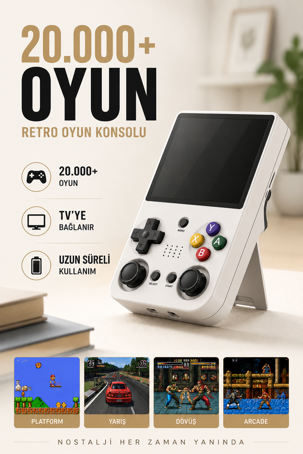 Yeni Nesil Taşınabilir Oyun Konsolu 20 Bin Oyunlu Oyun Cihazı - Lisinya