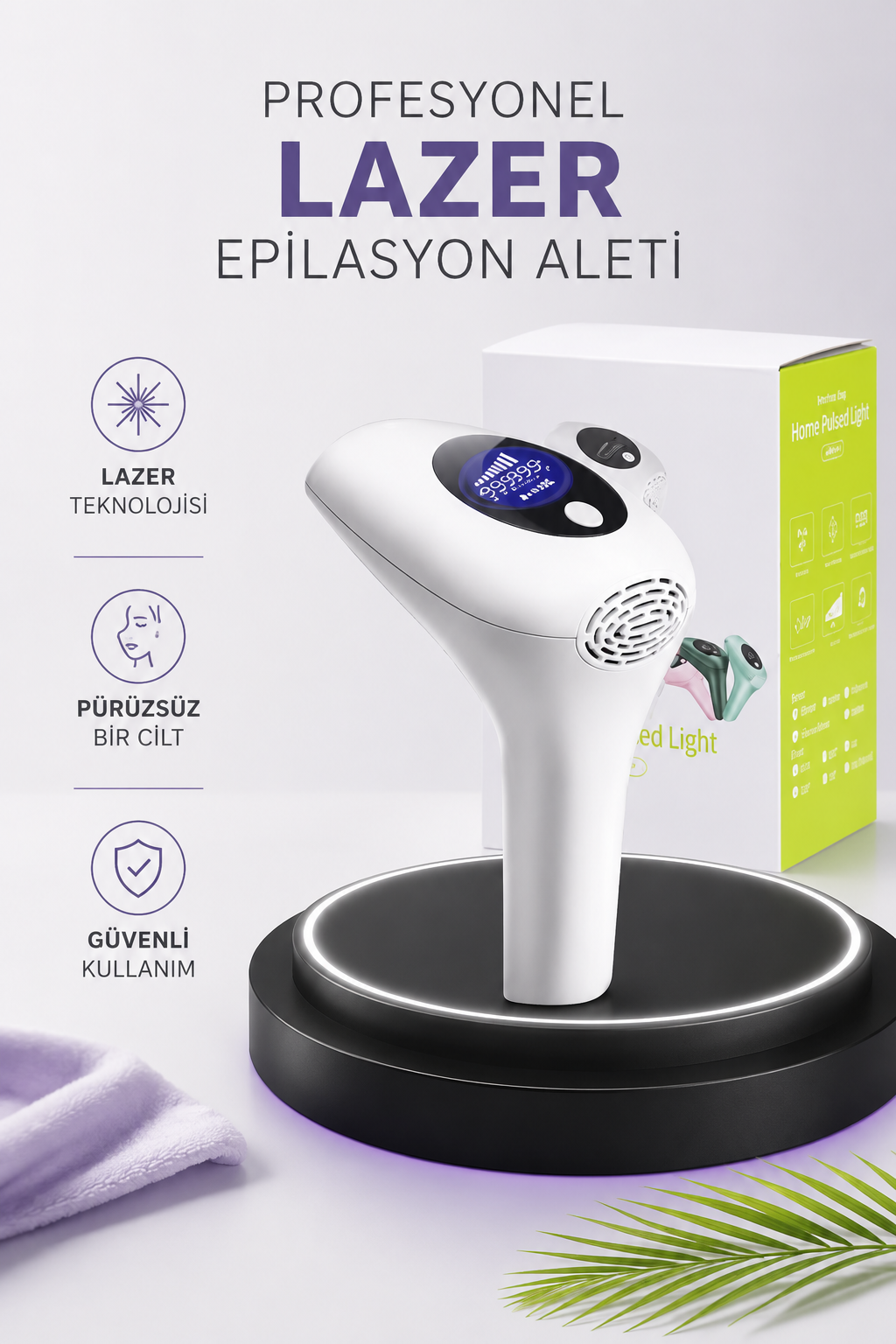 IPL Lazer Teknolojili Dijital Ekranlı Epilasyon Cihazı - Lisinya