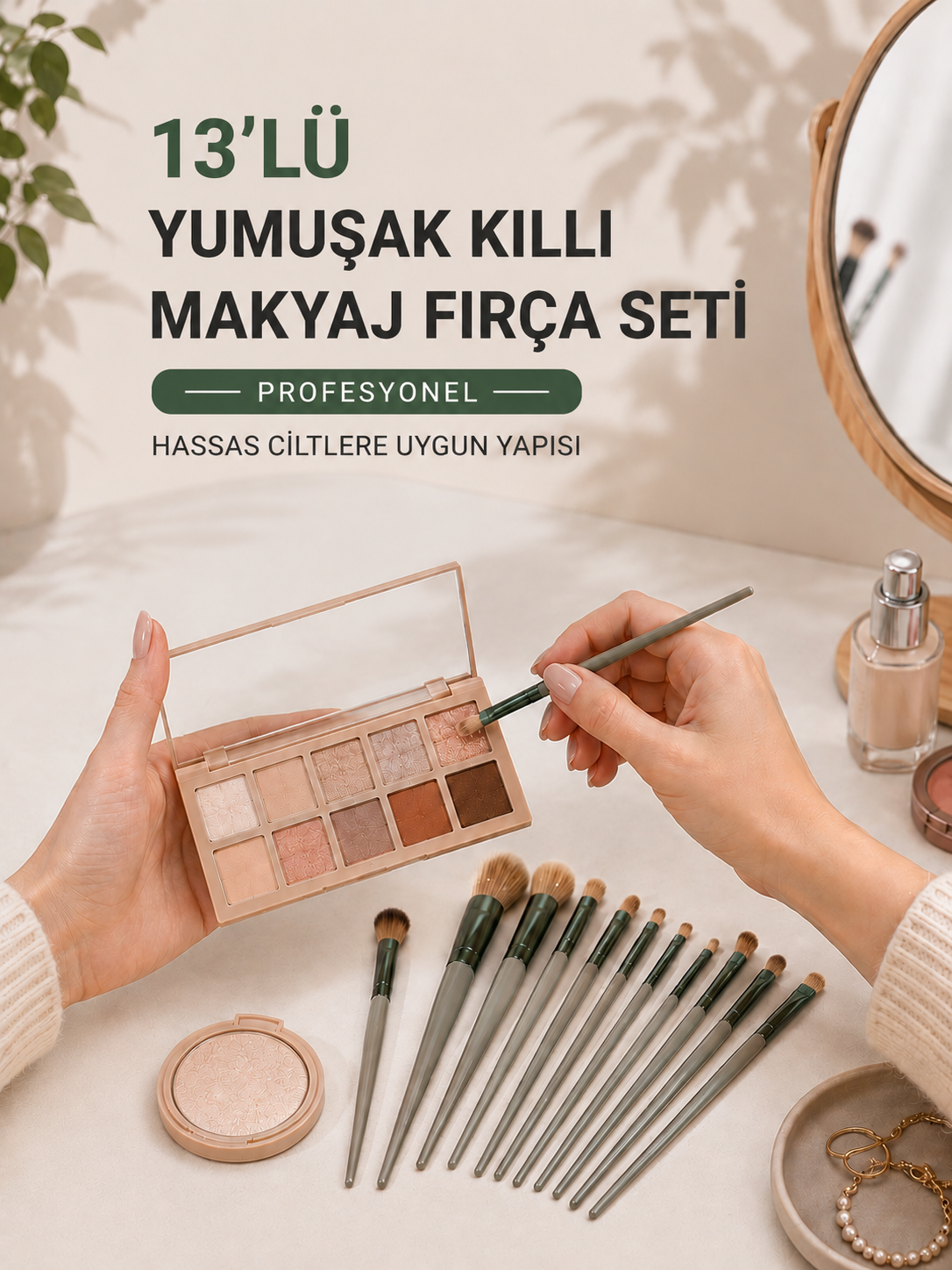 13’lü Yumuşak Kıllı Makyaj Fırça Seti Profesyonel Hassas Ciltlere Uygun Yapısı - Lisinya 13’lü Yumuşak Kıllı Makyaj Fırça Seti Profesyonel Hassas Ciltlere Uygun Yapısı - Lisinya