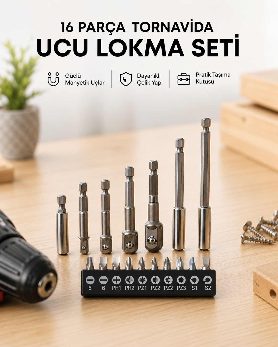 Metal Gövdeli 16lı Bits Seti Çok Amaçlı Tornavida Uçları - Lisinya Metal Gövdeli 16lı Bits Seti Çok Amaçlı Tornavida Uçları - Lisinya