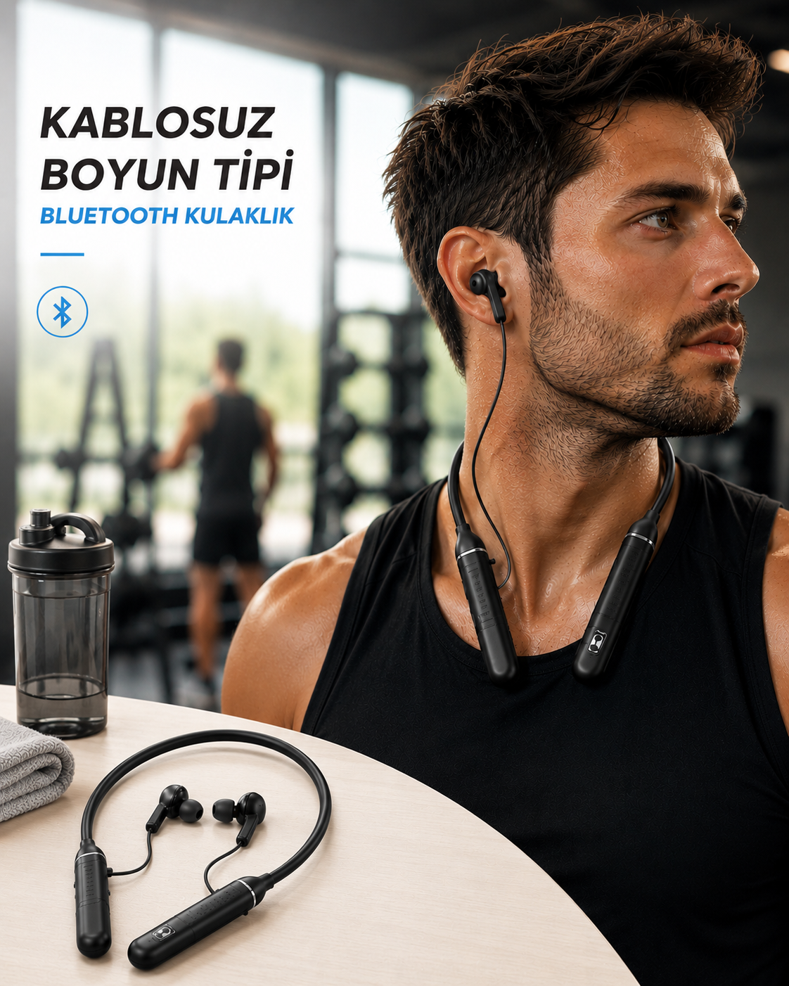 Boyun Tipi Kablosuz Bluetooth Kulaklık Uzun Pil Ömrü Mikrofonlu - Lisinya Boyun Tipi Kablosuz Bluetooth Kulaklık Uzun Pil Ömrü Mikrofonlu - Lisinya