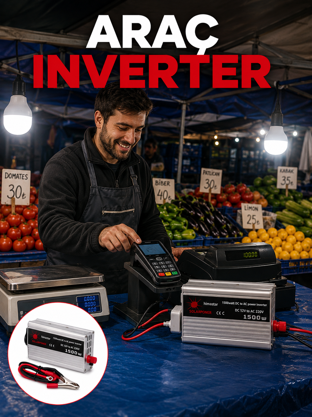 1500W Araç İnvertörü Güçlü Priz Çıkış - Lisinya