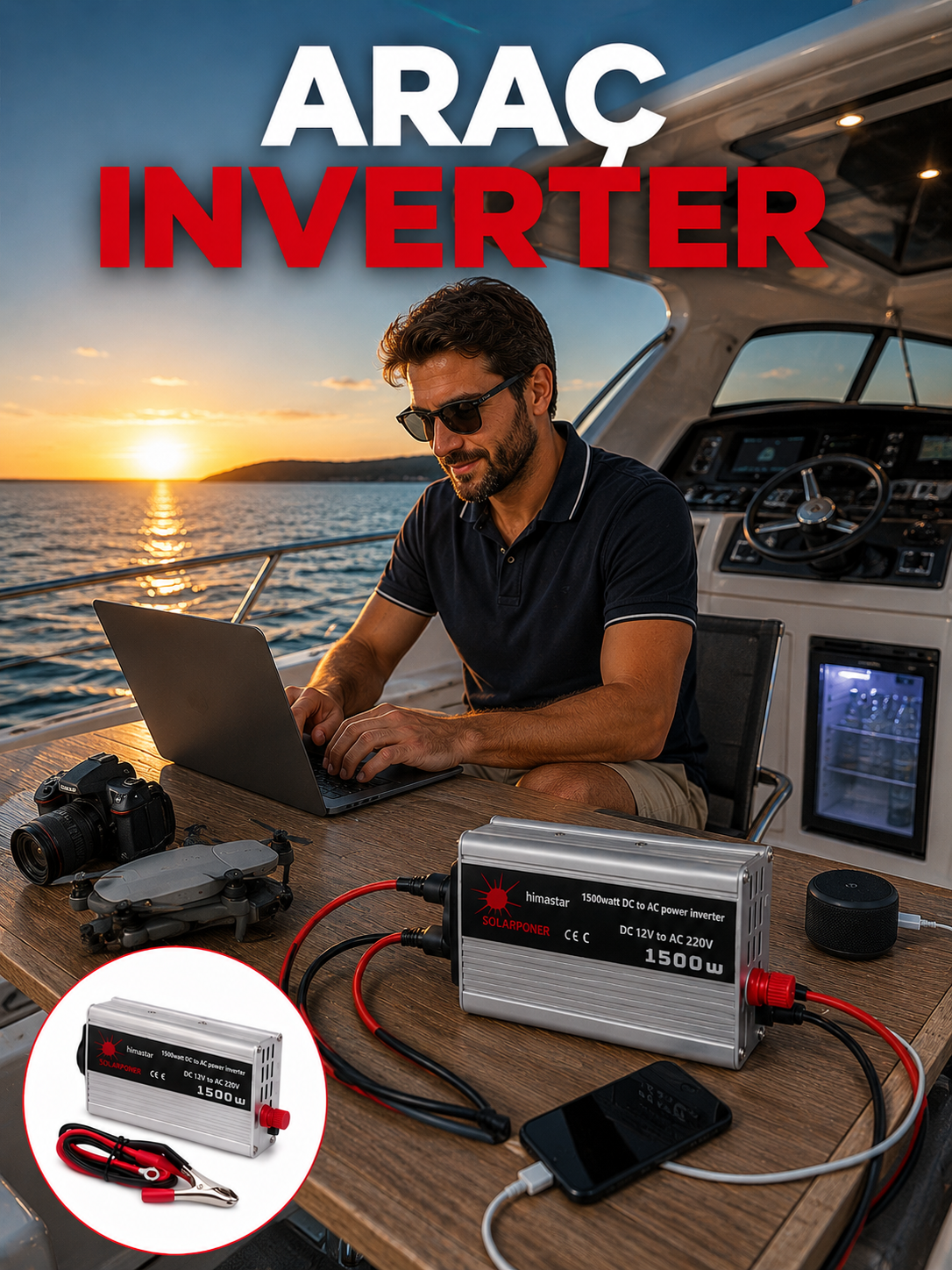 1500W Yüksek Güç Çıkışlı Araç Inverter - Lisinya