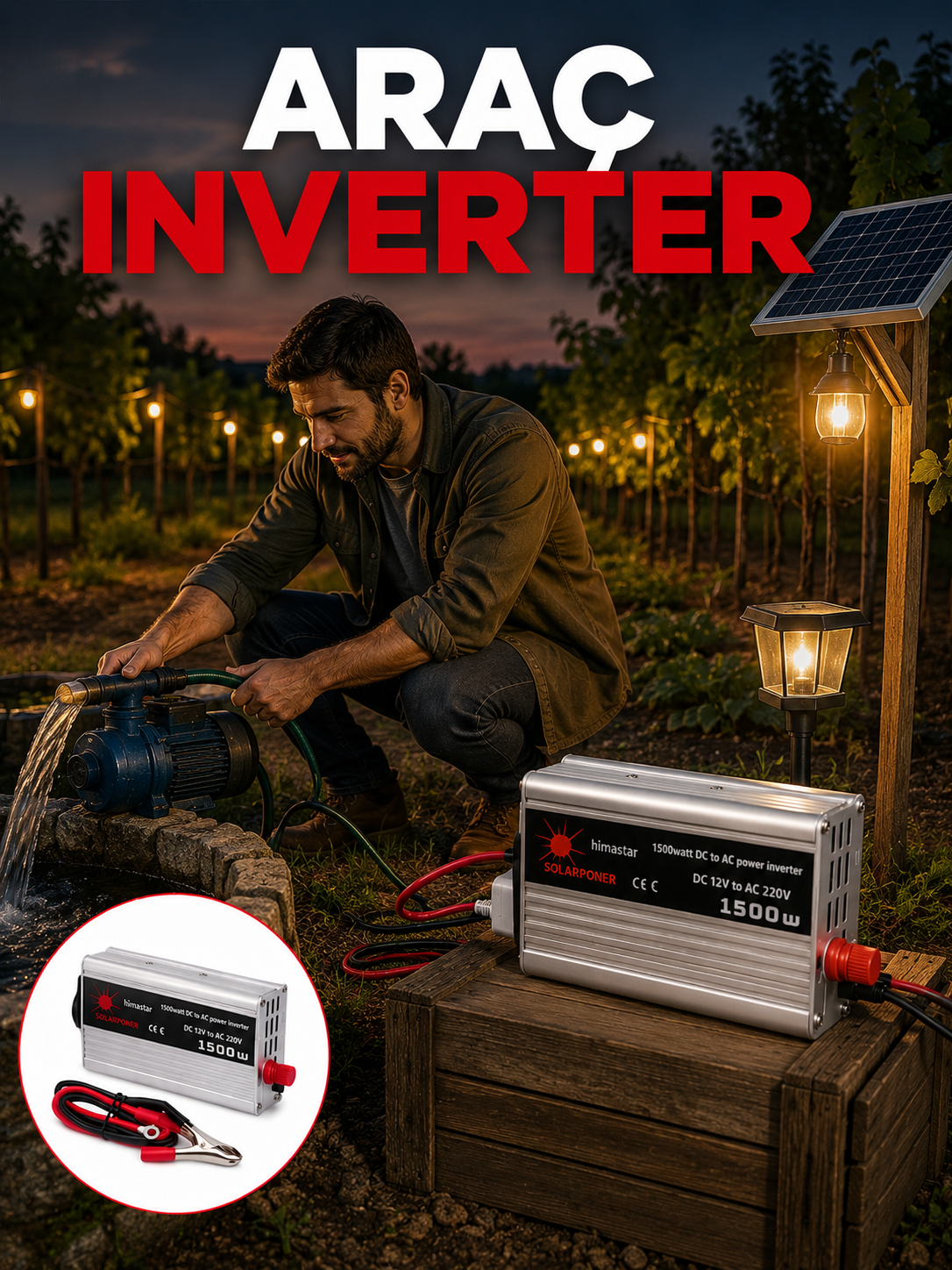 Akü Gücünü Ev Elektriğine Dönüştüren Güçlü İnvertör 1500W - Lisinya Akü Gücünü Ev Elektriğine Dönüştüren Güçlü İnvertör 1500W - Lisinya