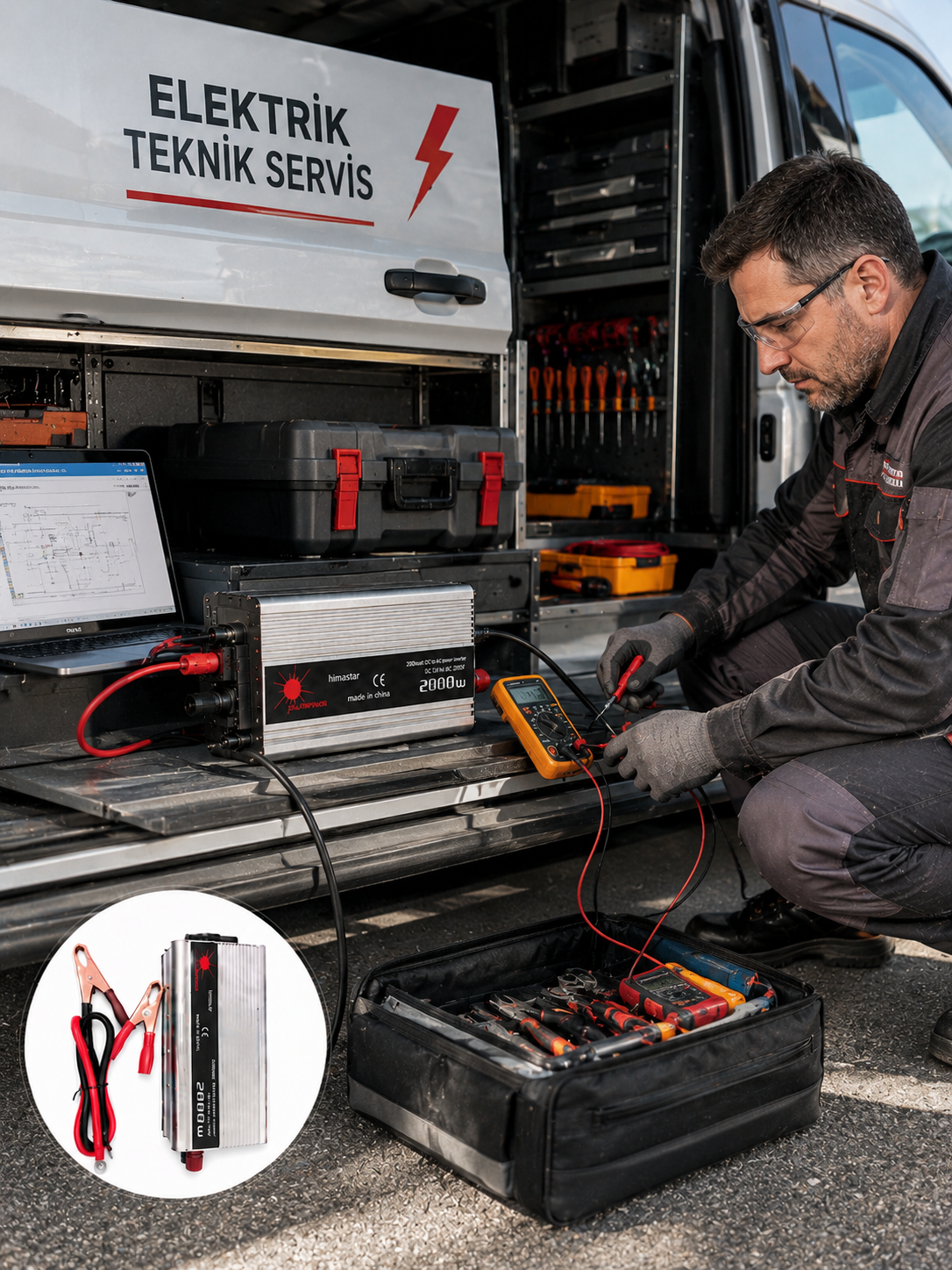 2000W Yüksek Güçlü Araç İnvertörü Priz Çıkışlı Elektrik Dönüştürücü - Lisinya