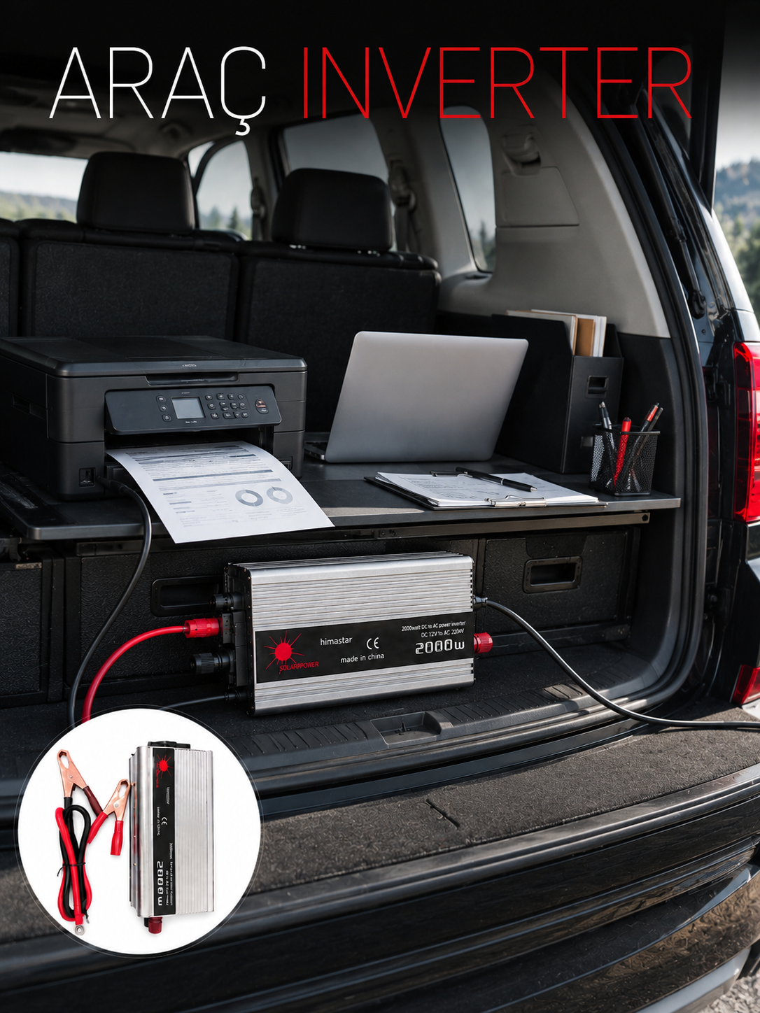 2000W Akü İnvertör Araçtan Elektrik Kullanımı Sağlayan - Lisinya