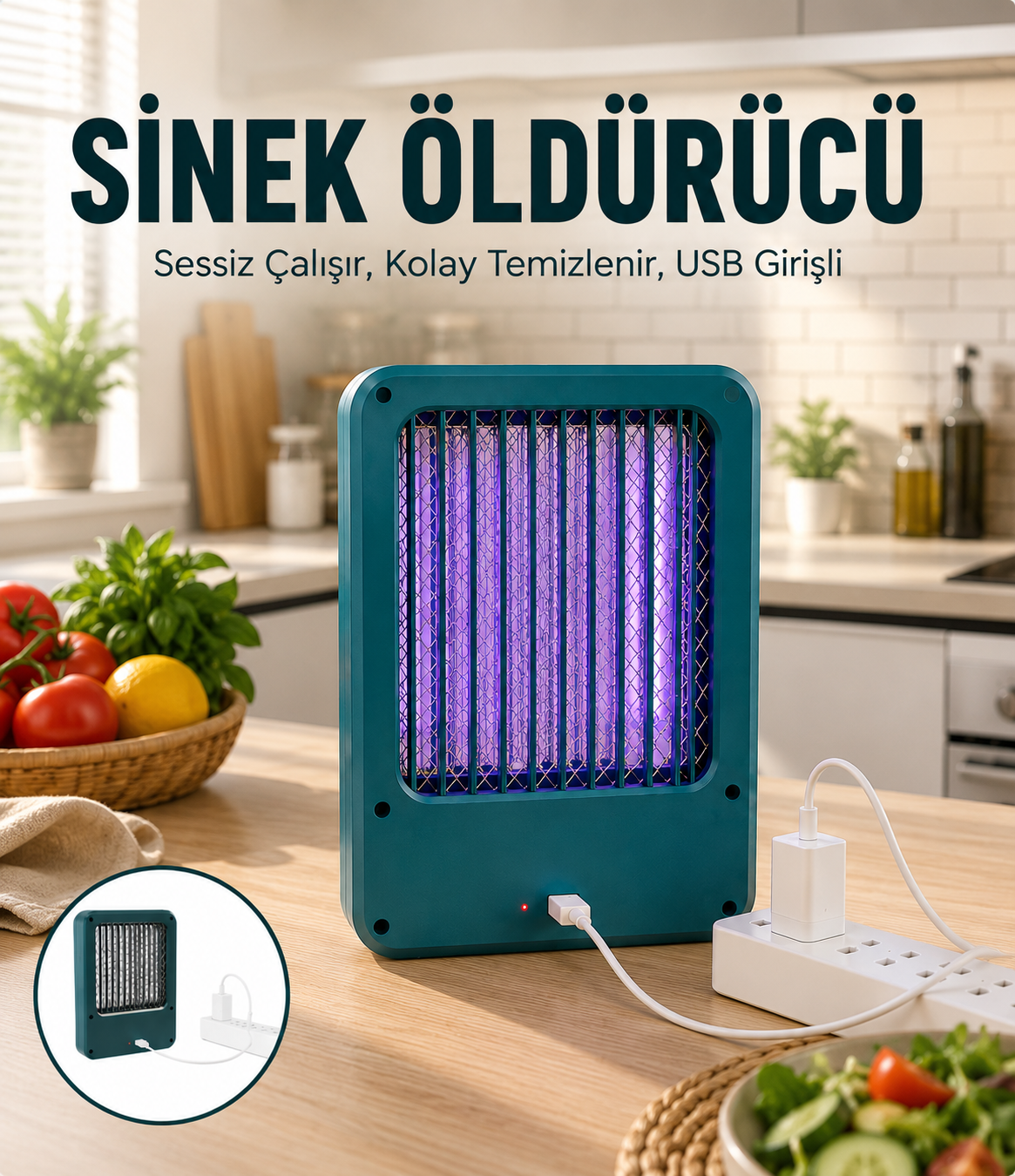 Sessiz Çalışan USB Destekli Elektrikli Sinek Öldürücü Makinesi - Lisinya Sessiz Çalışan USB Destekli Elektrikli Sinek Öldürücü Makinesi - Lisinya